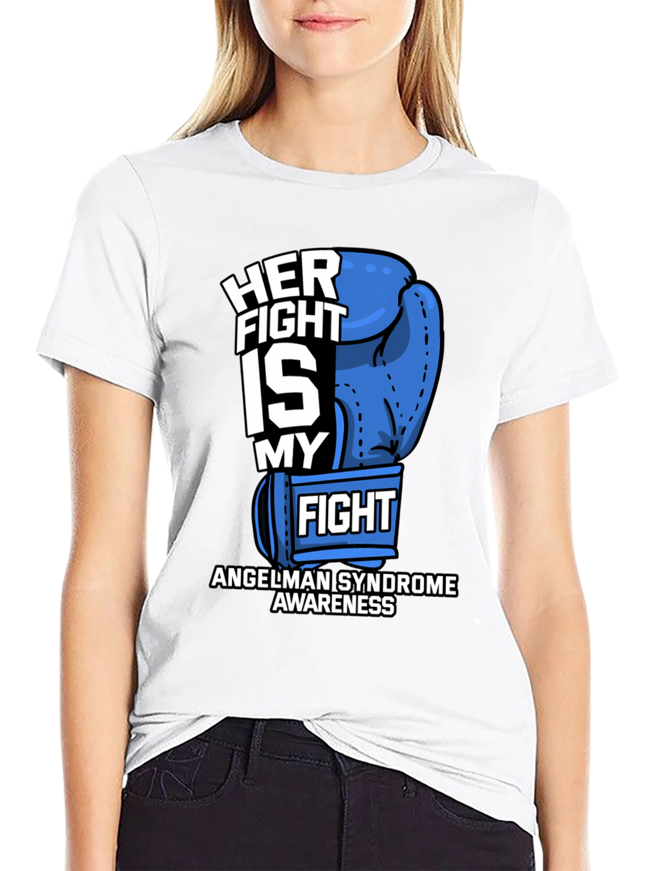Angelman Syndrome Awareness T-Shirt Her Fight Is My Fight