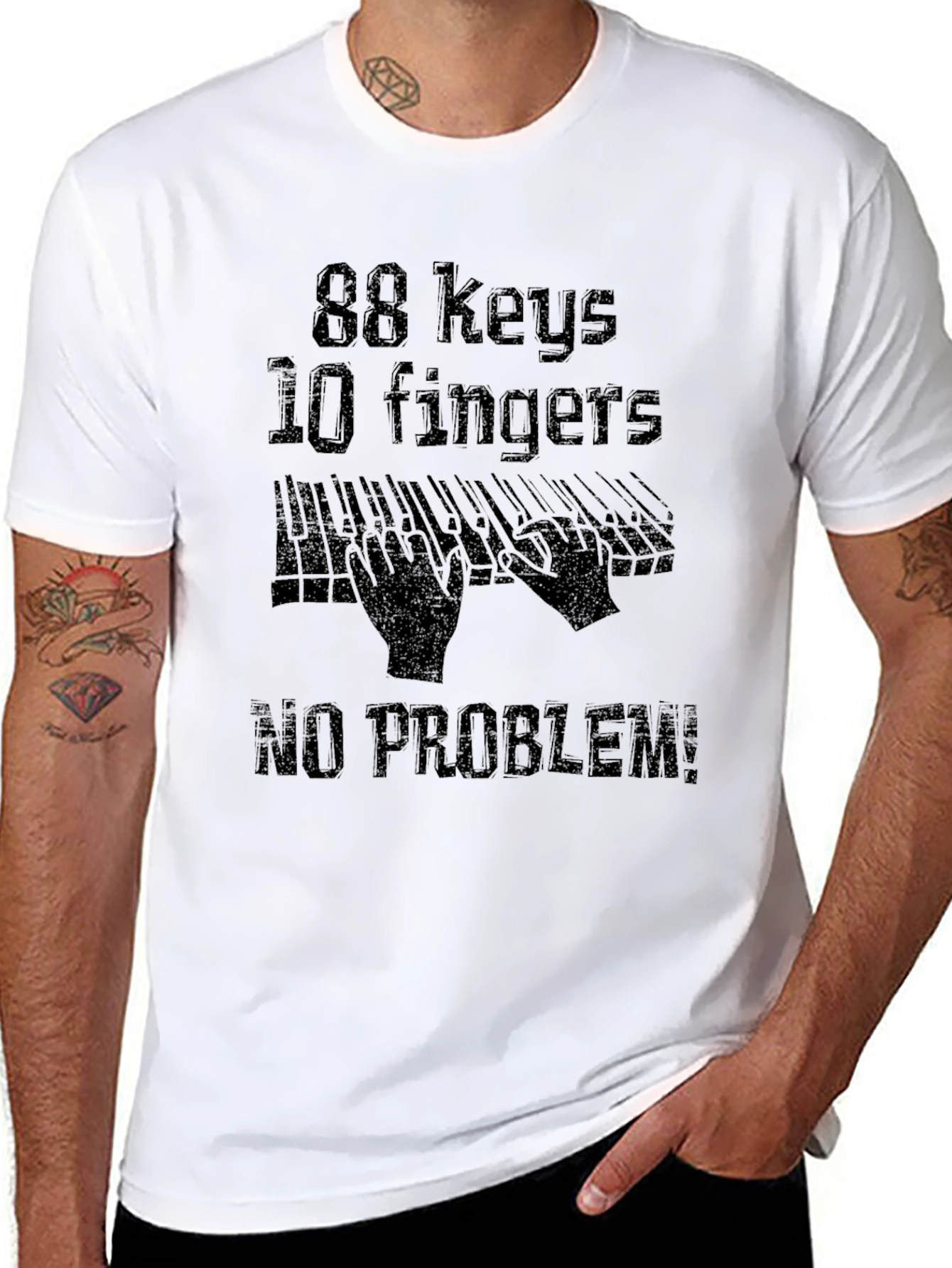 88 Keys 10 Fingers No Problem! Graphic Tee