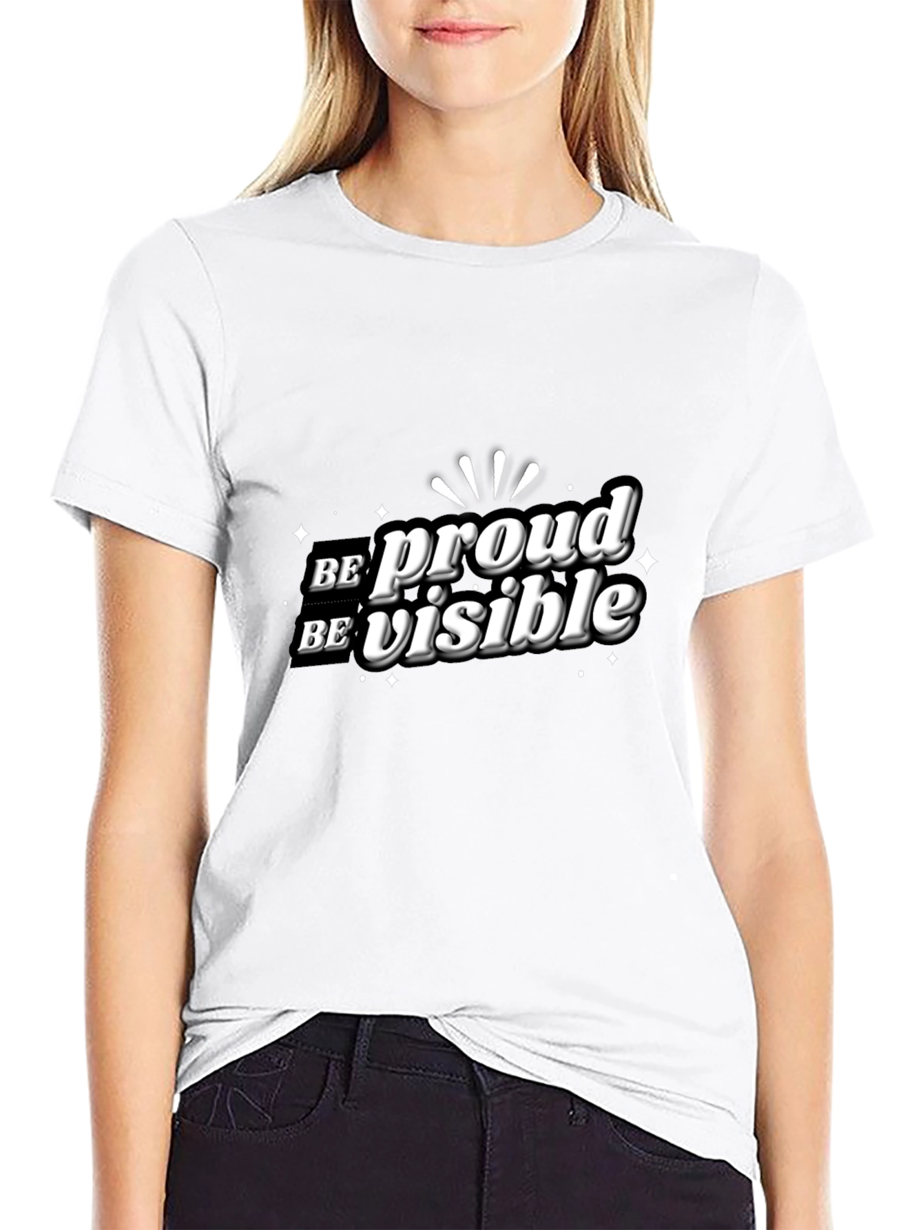 Be Proud Be Visible Black Graphic Tee
