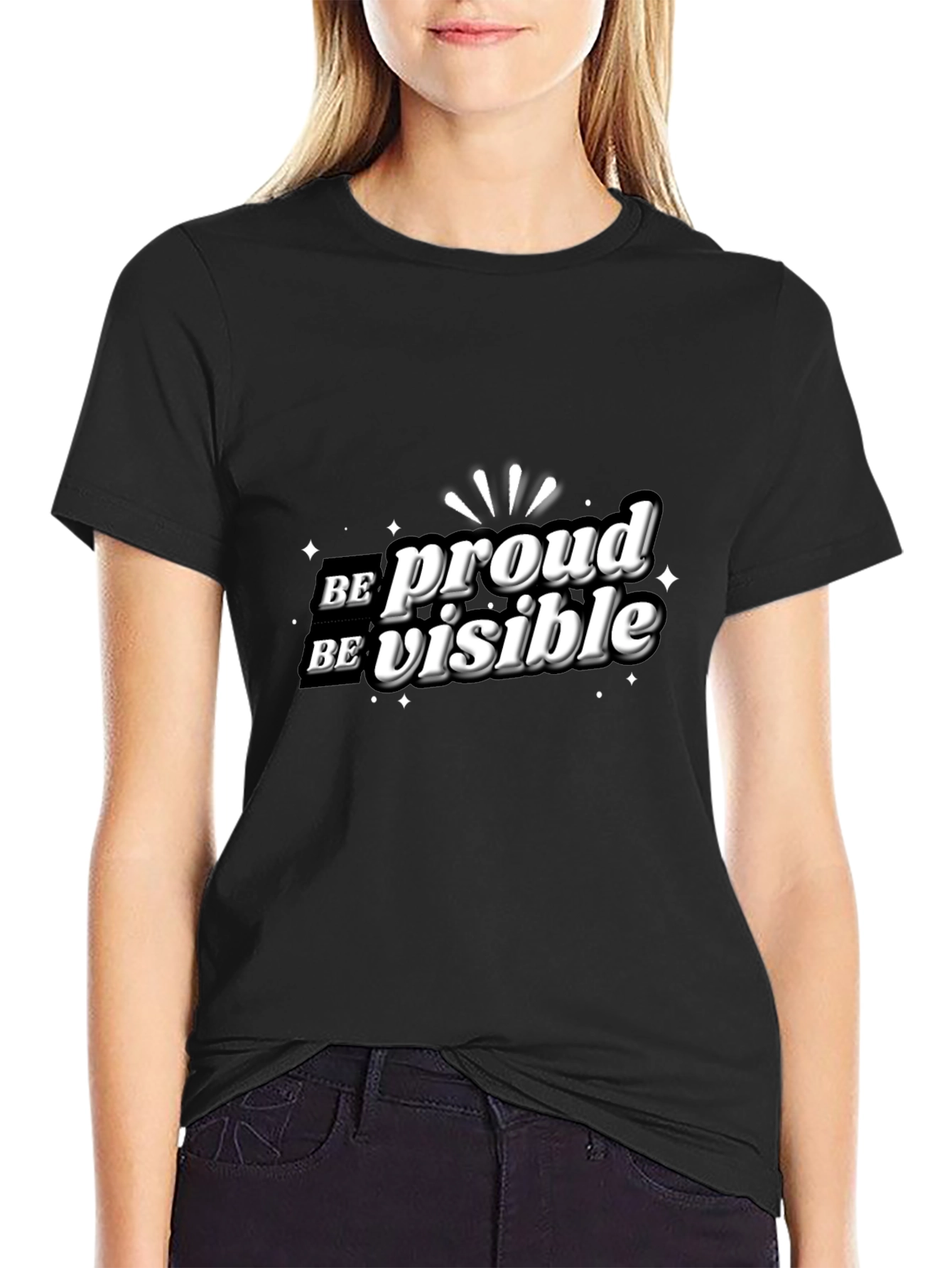 Be Proud Be Visible Black Graphic Tee