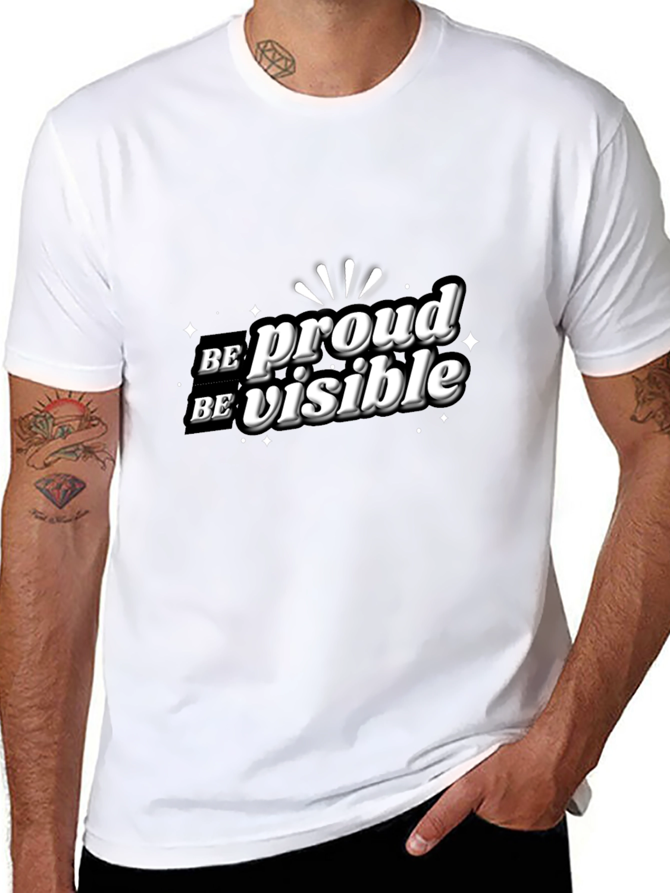 Be Proud Be Visible Black Graphic Tee