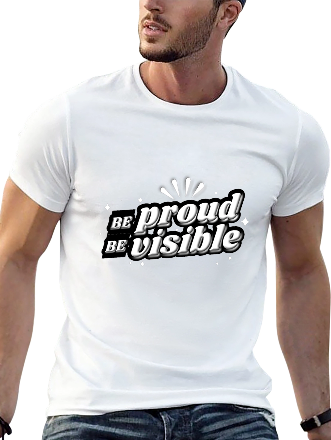 Be Proud Be Visible Black Graphic Tee