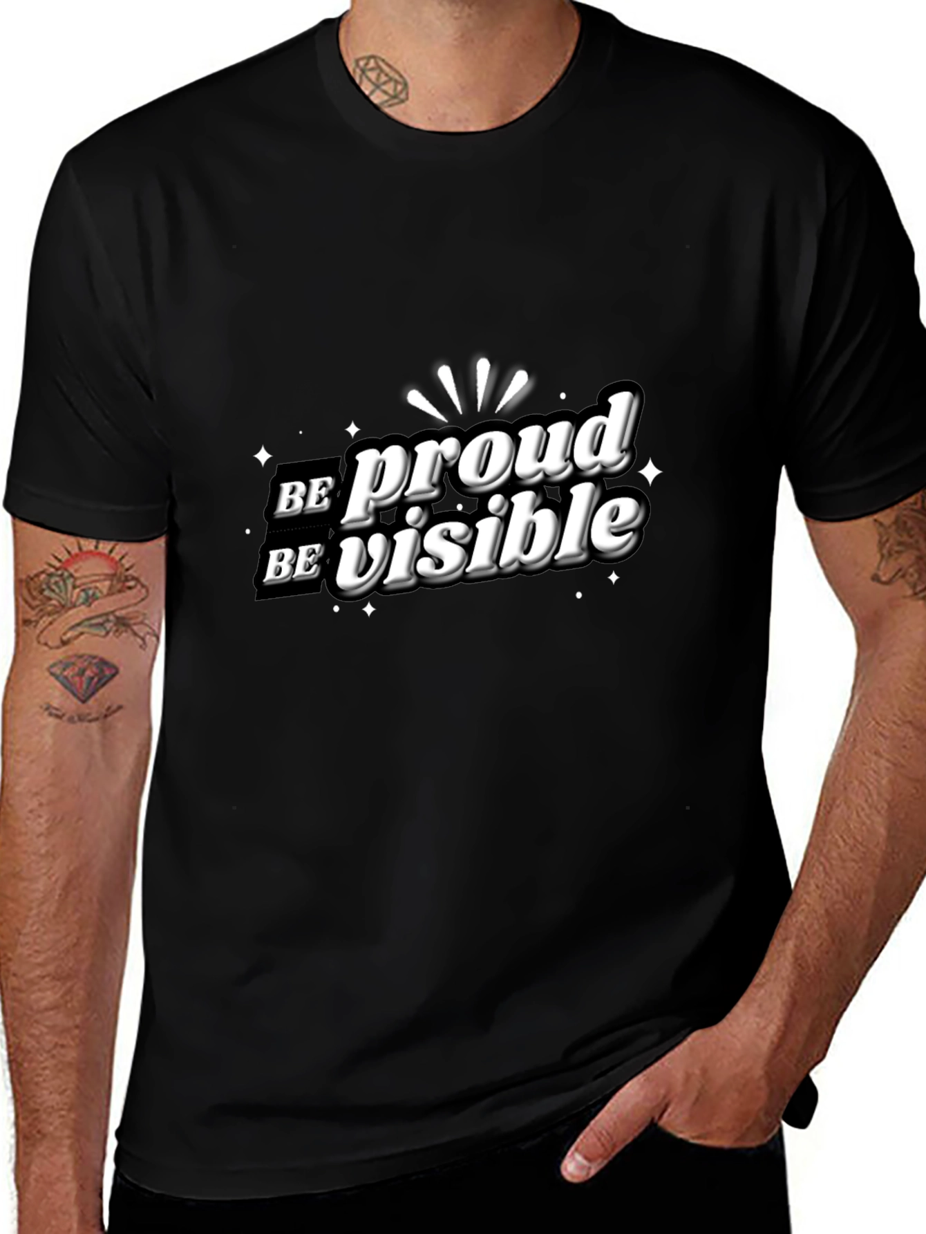 Be Proud Be Visible Black Graphic Tee