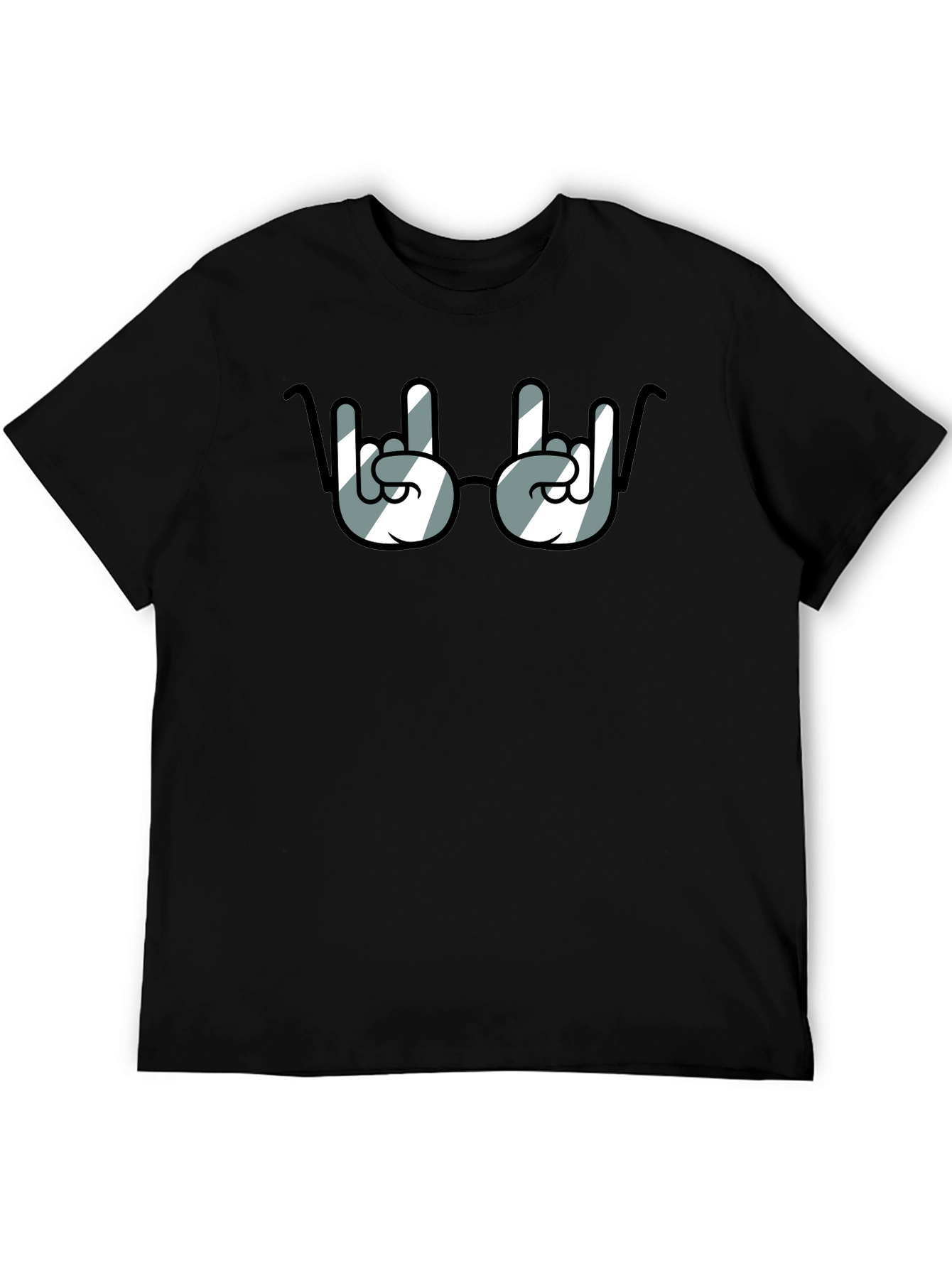 Rock On! Novelty Graphic Print Crew Neck T-Shirt