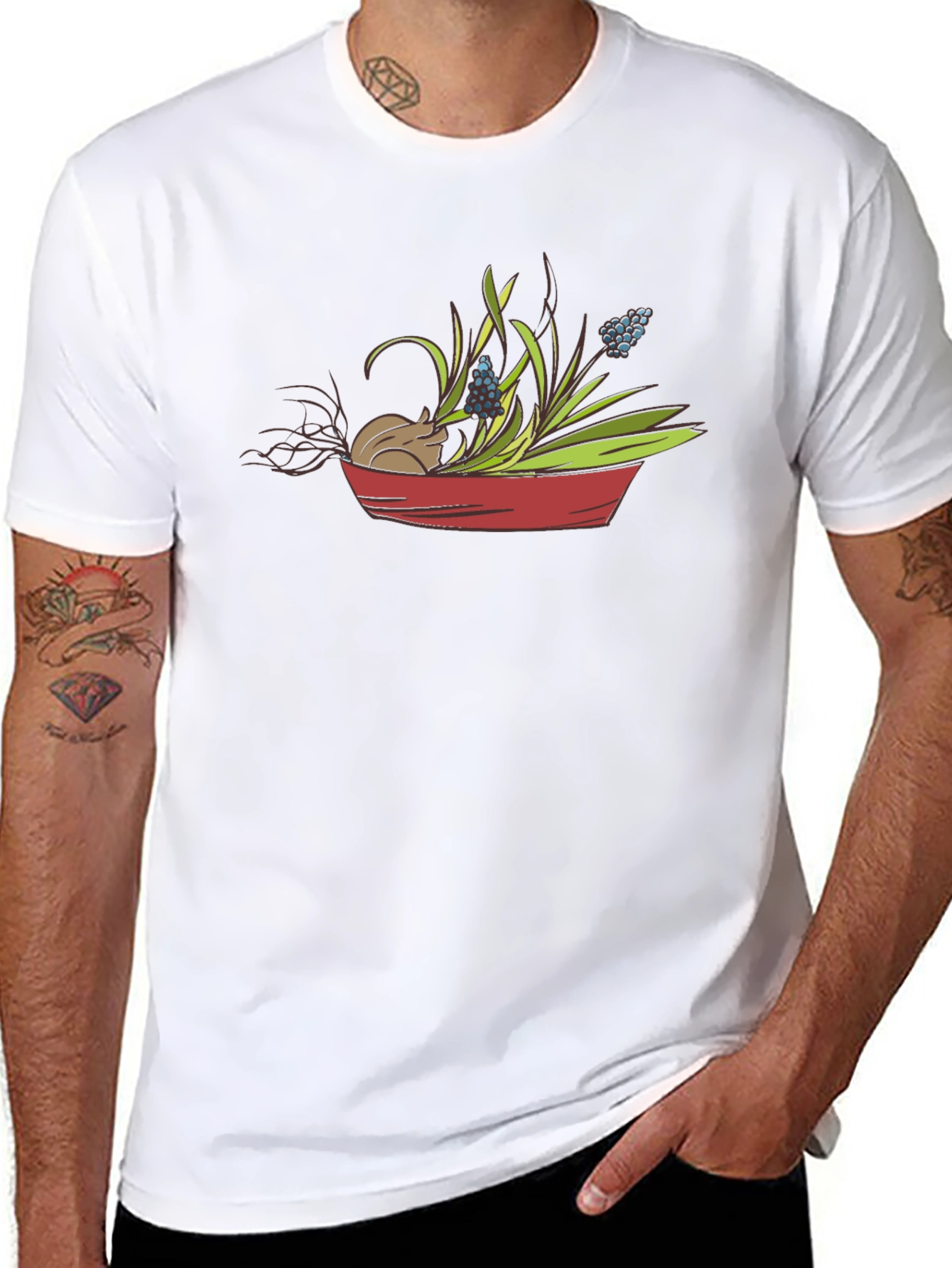Cute Mouse & Flower Garden T-Shirt