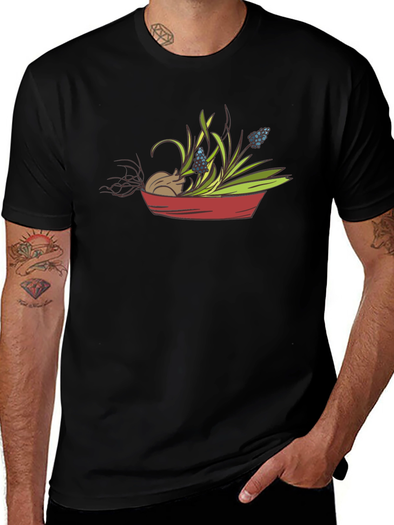 Cute Mouse & Flower Garden T-Shirt
