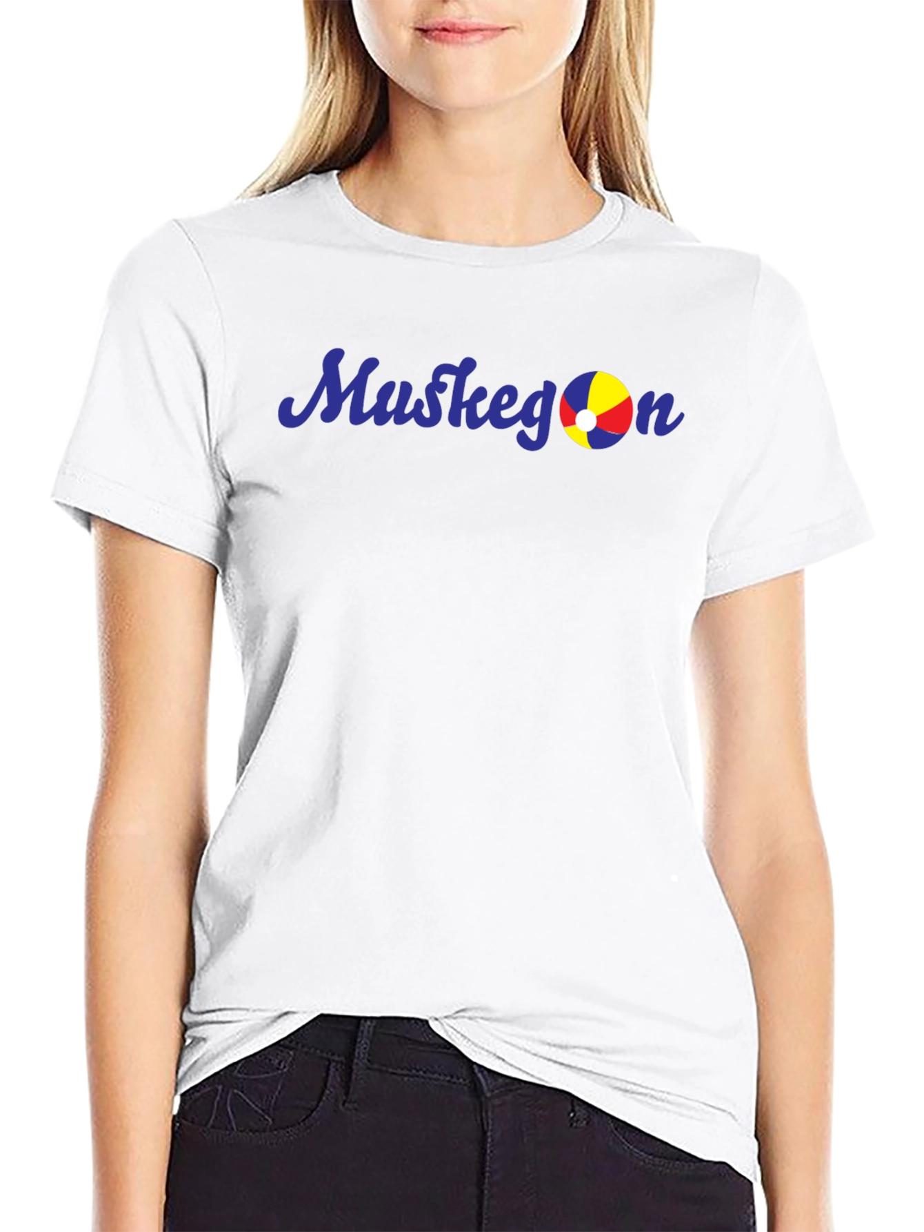 Muskegon Beach Ball Graphic Tee - Black