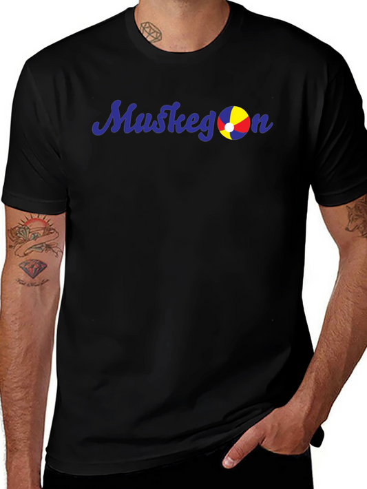 Muskegon Beach Ball Graphic Tee - Black