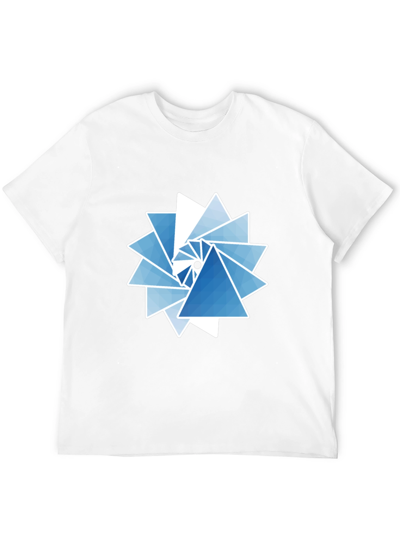 Geometric Triangle Swirl Graphic Tee - Modern Design