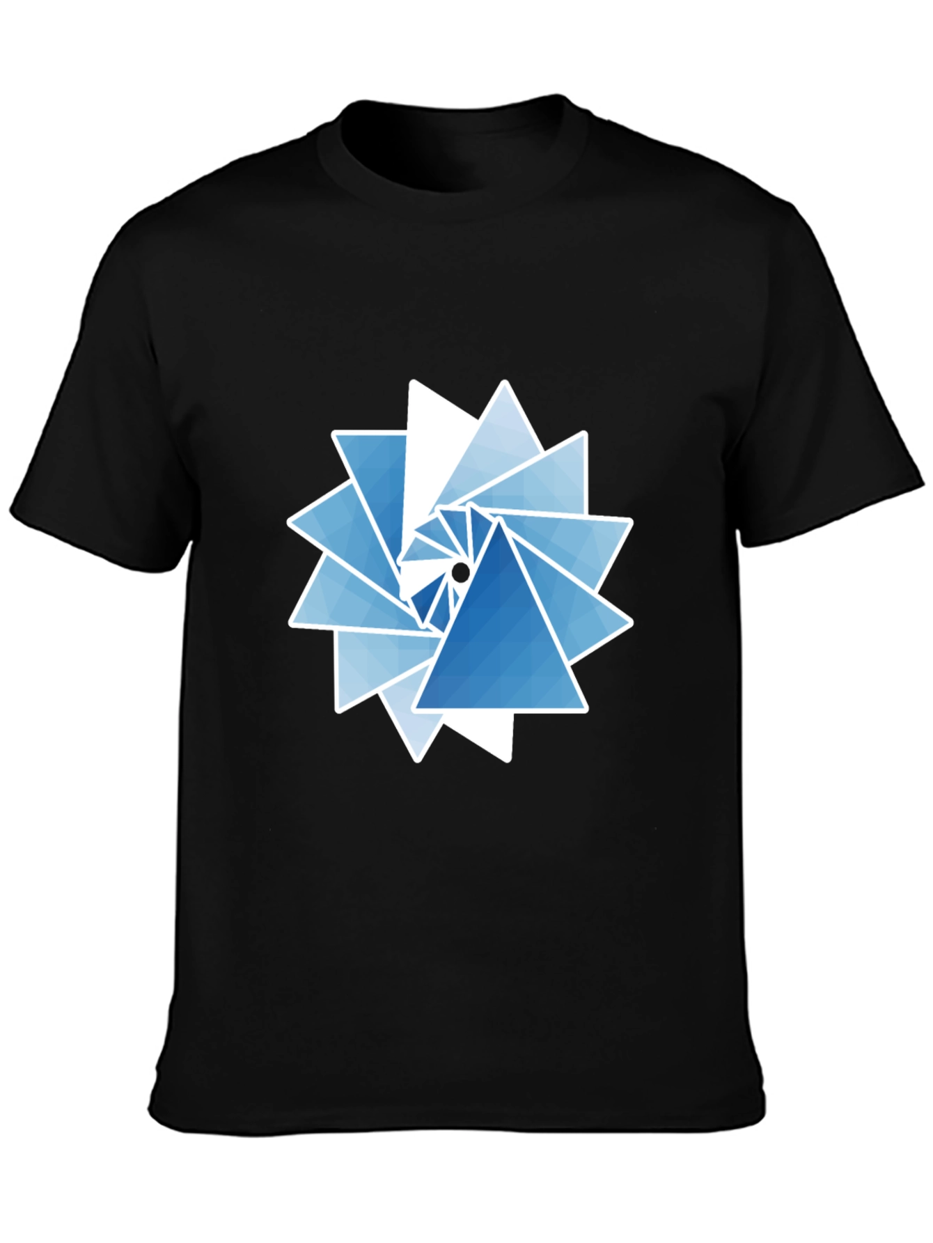 Geometric Triangle Swirl Graphic Tee - Modern Design