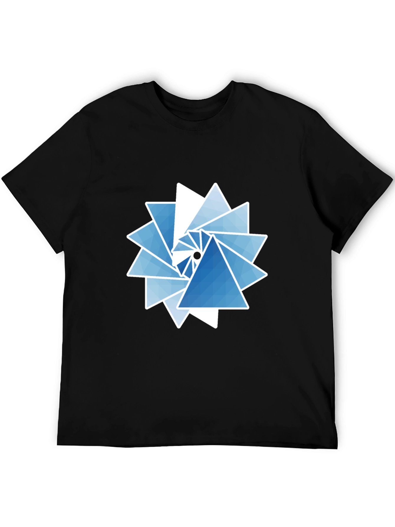 Geometric Triangle Swirl Graphic Tee - Modern Design