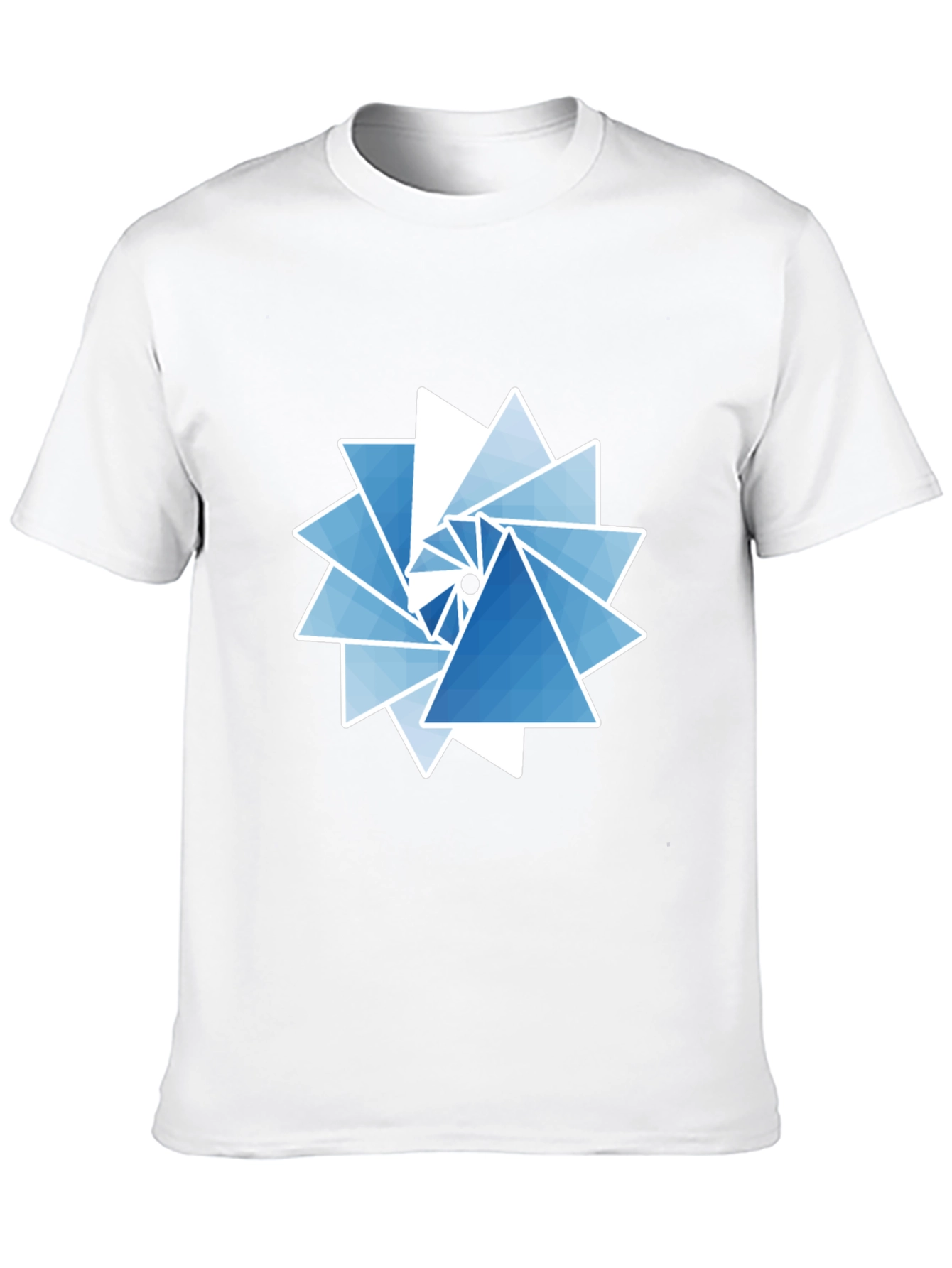 Geometric Triangle Swirl Graphic Tee - Modern Design