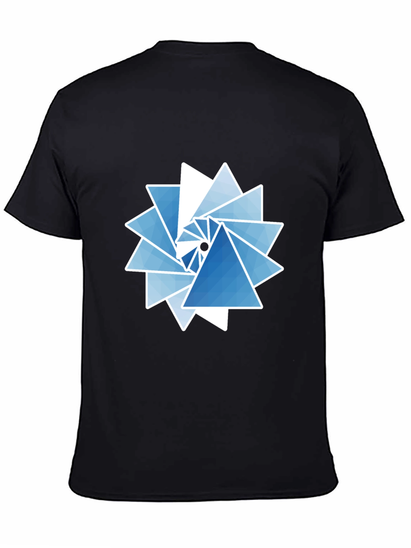Geometric Triangle Swirl Graphic Tee - Modern Design