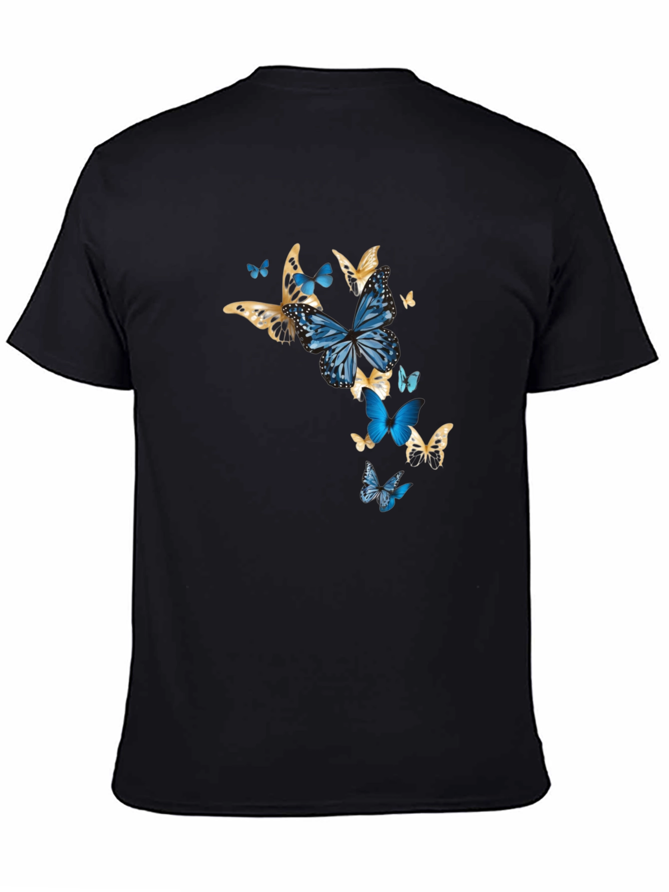 Butterfly Graphic Print Black T-Shirt