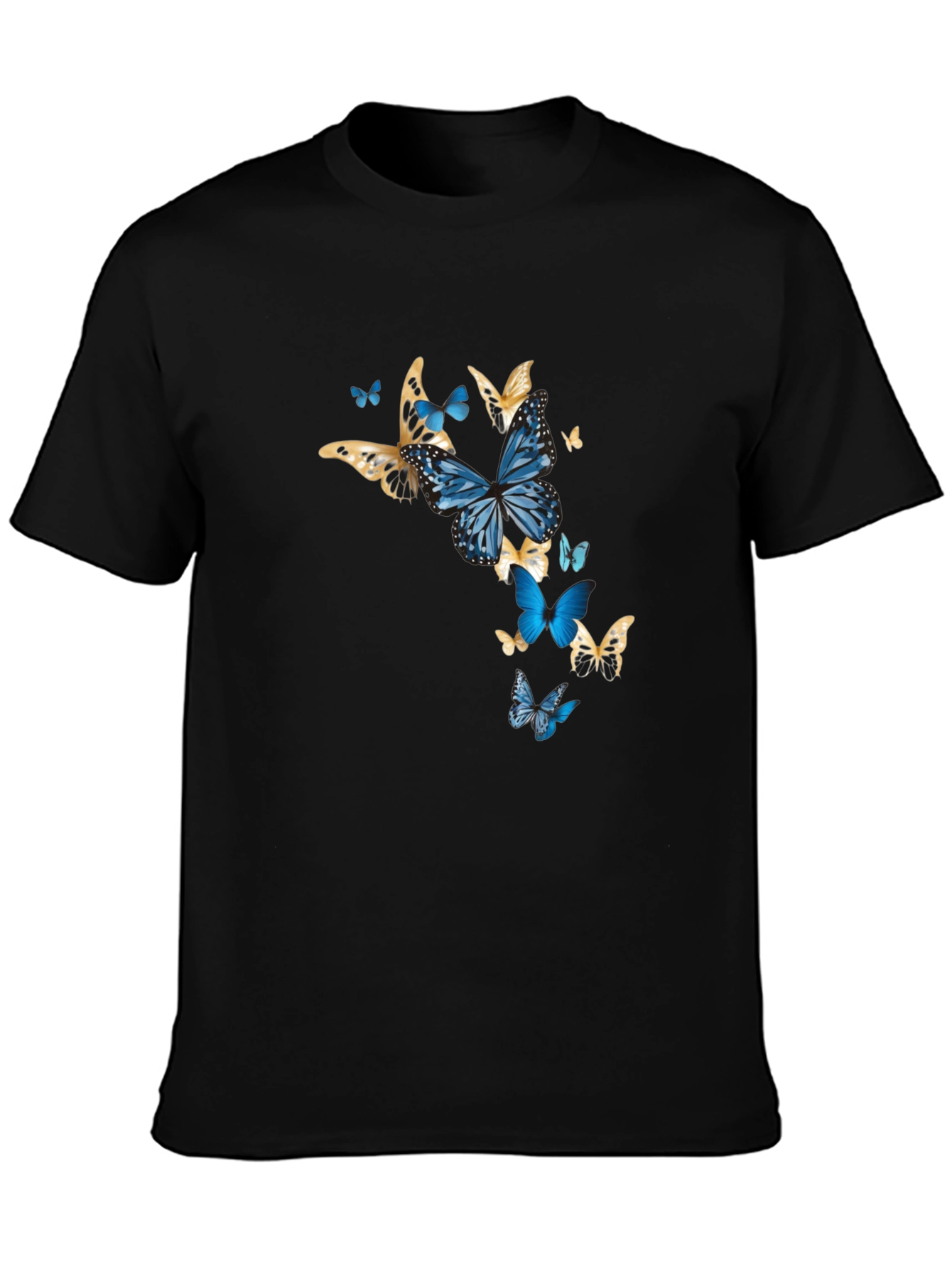 Butterfly Graphic Print Black T-Shirt