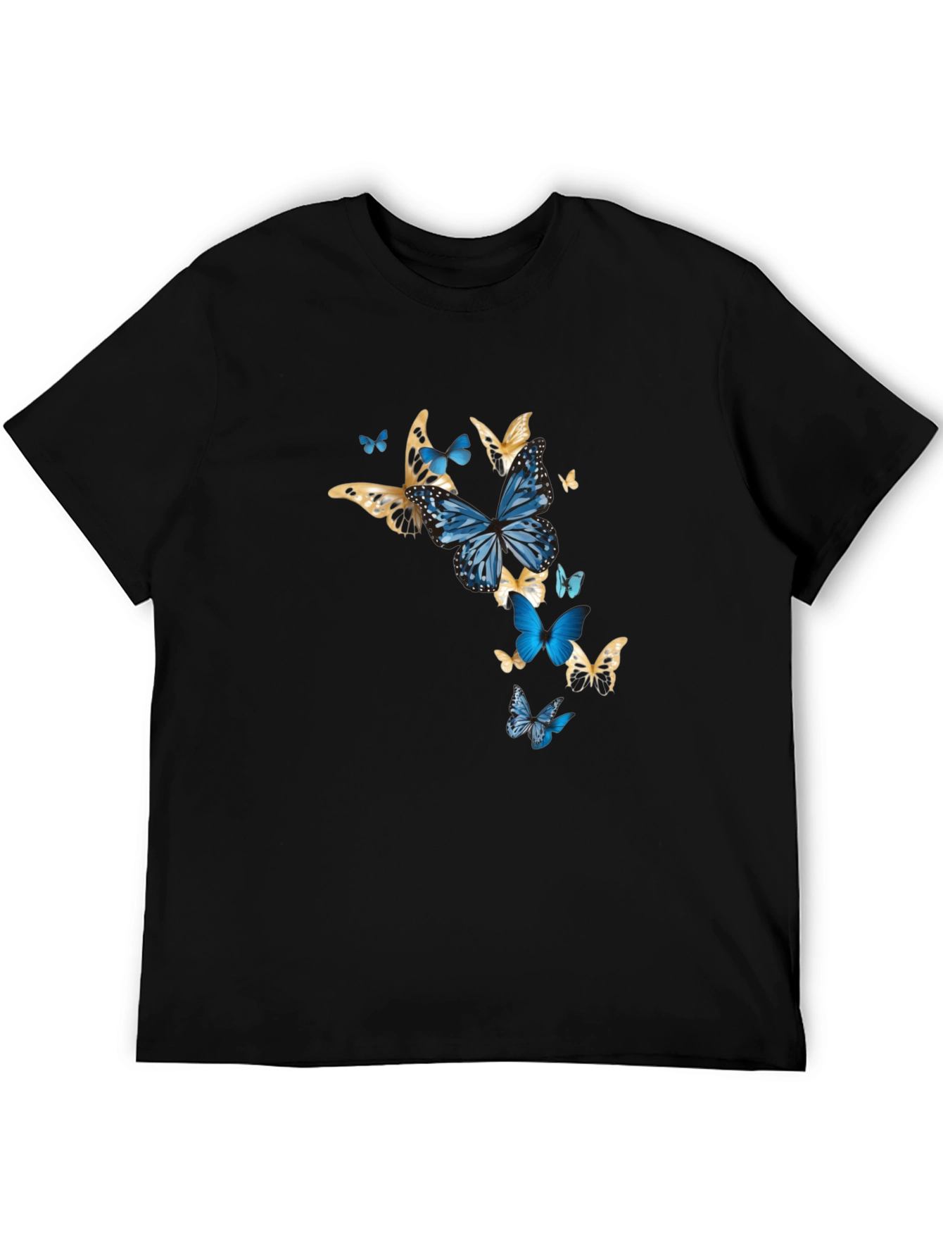 Butterfly Graphic Print Black T-Shirt