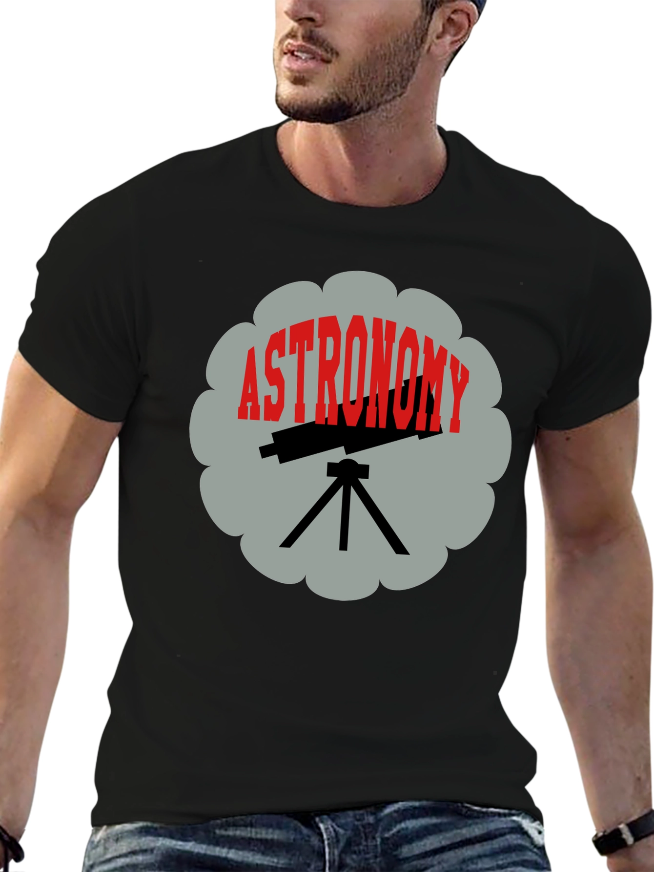 Astronomy Telescope Graphic Tee - Space Science Shirt