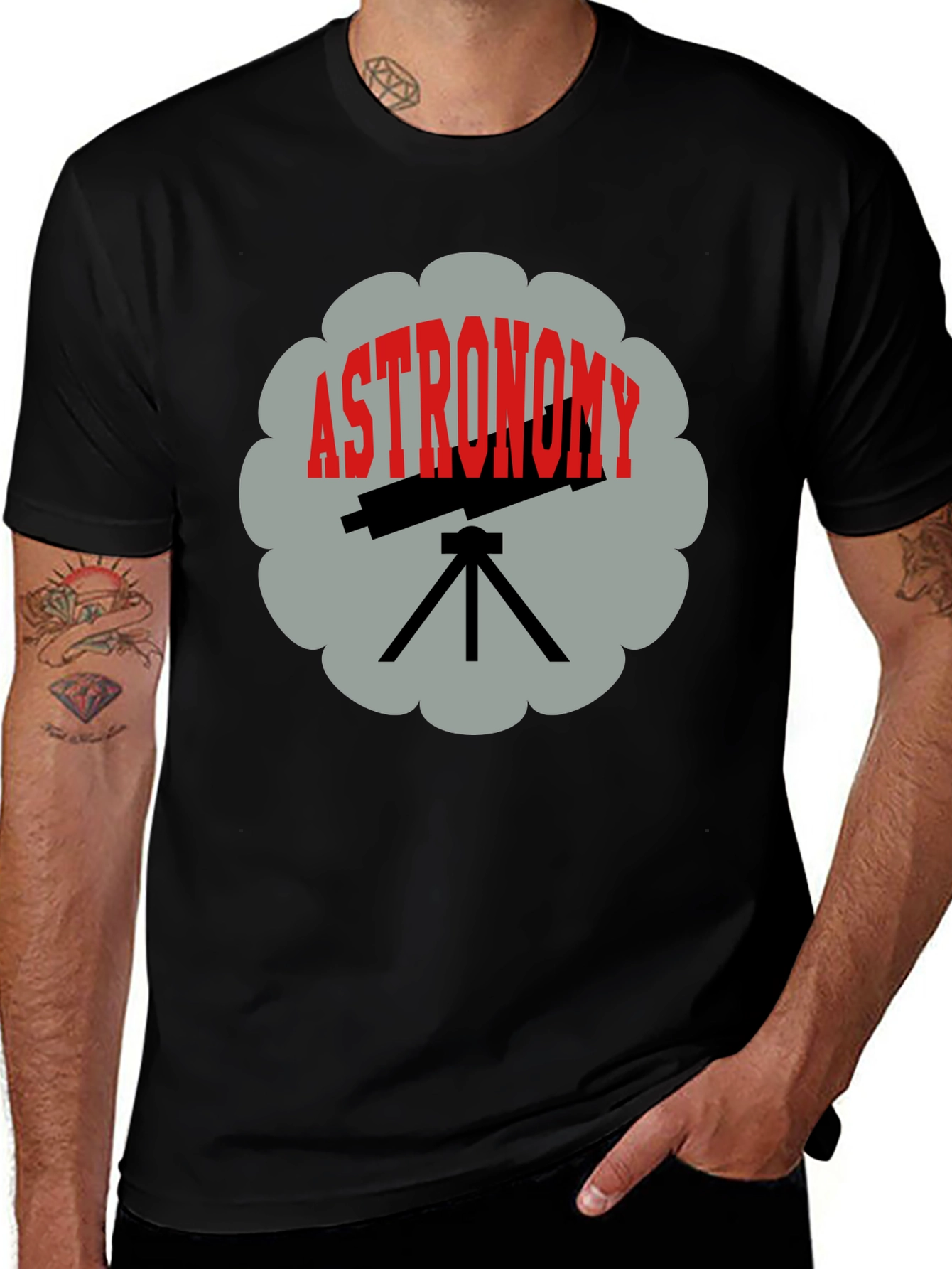 Astronomy Telescope Graphic Tee - Space Science Shirt