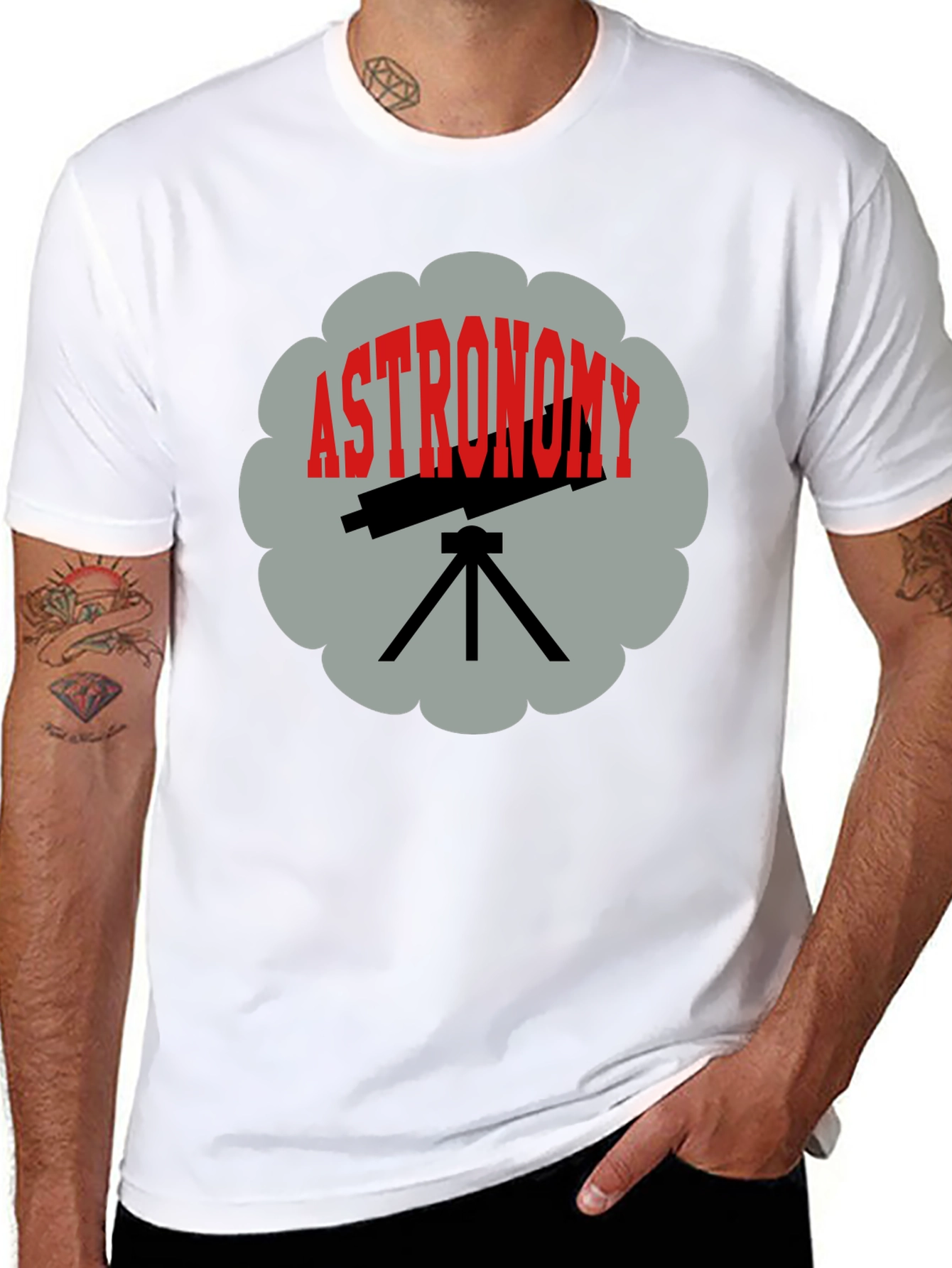Astronomy Telescope Graphic Tee - Space Science Shirt