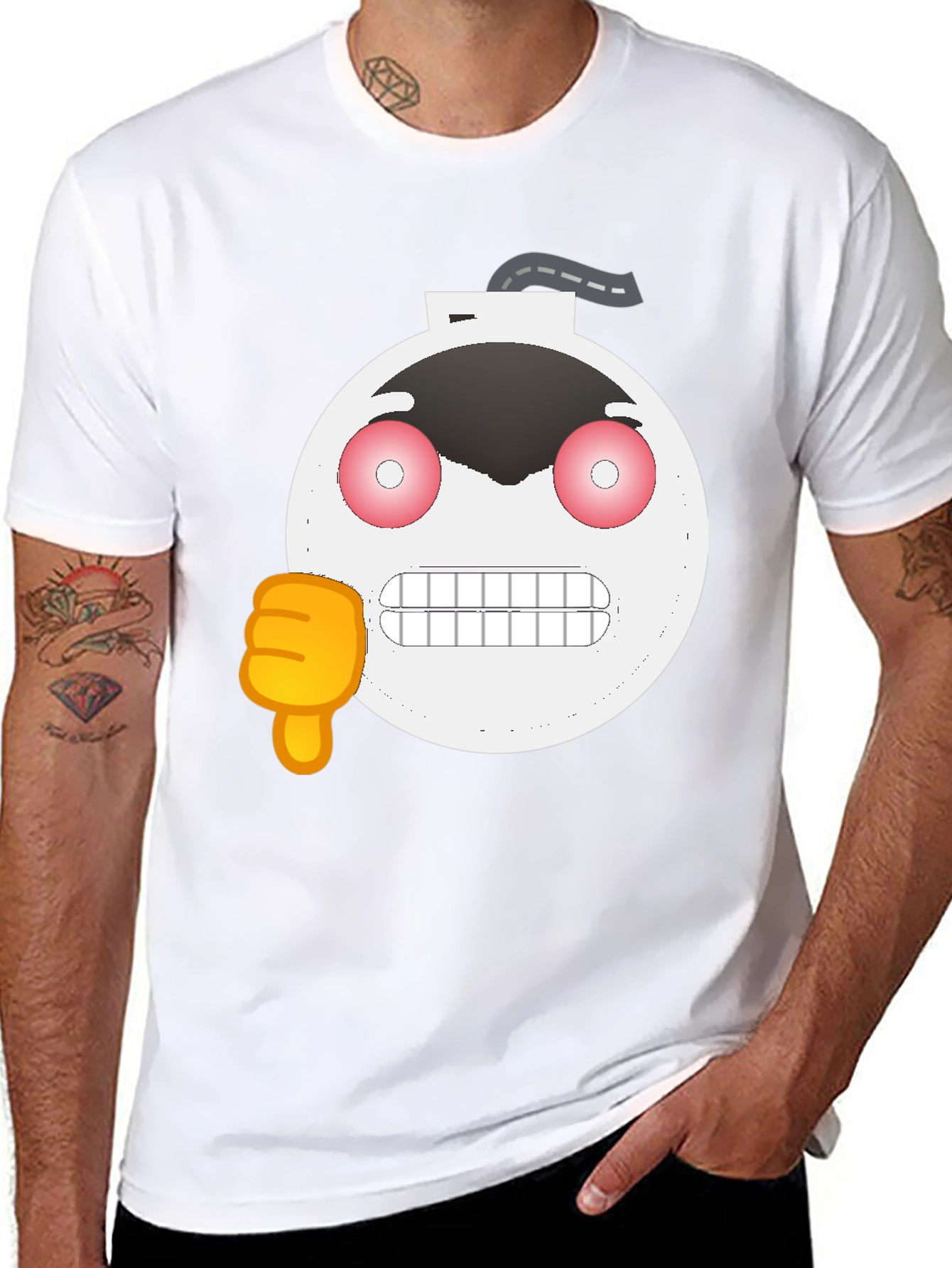 Bomb Emoji T-Shirt - Thumbs Down