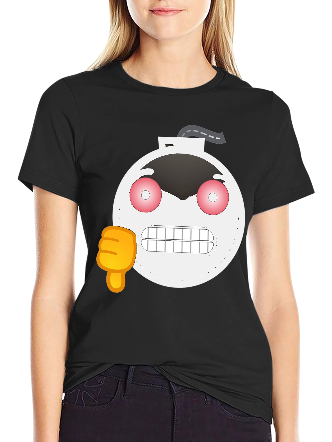 Bomb Emoji T-Shirt - Thumbs Down