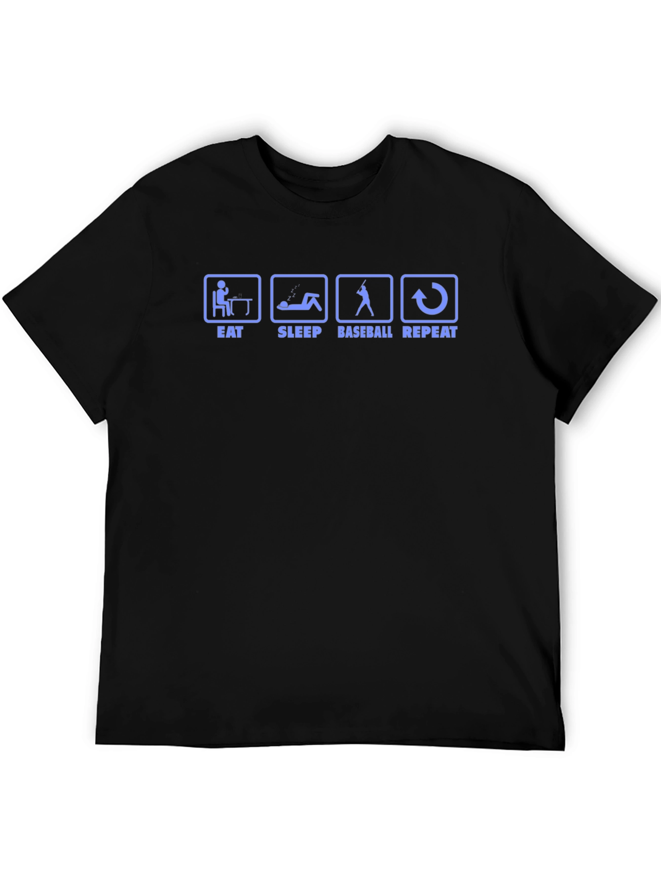 Eat Sleep Baseball Repeat Black T-Shirt