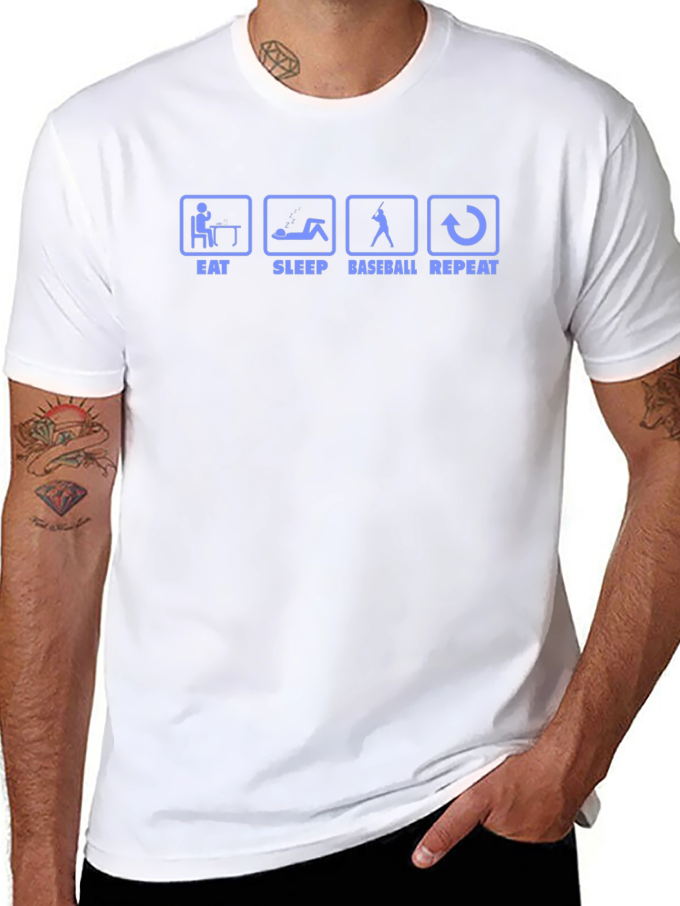 Eat Sleep Baseball Repeat Black T-Shirt