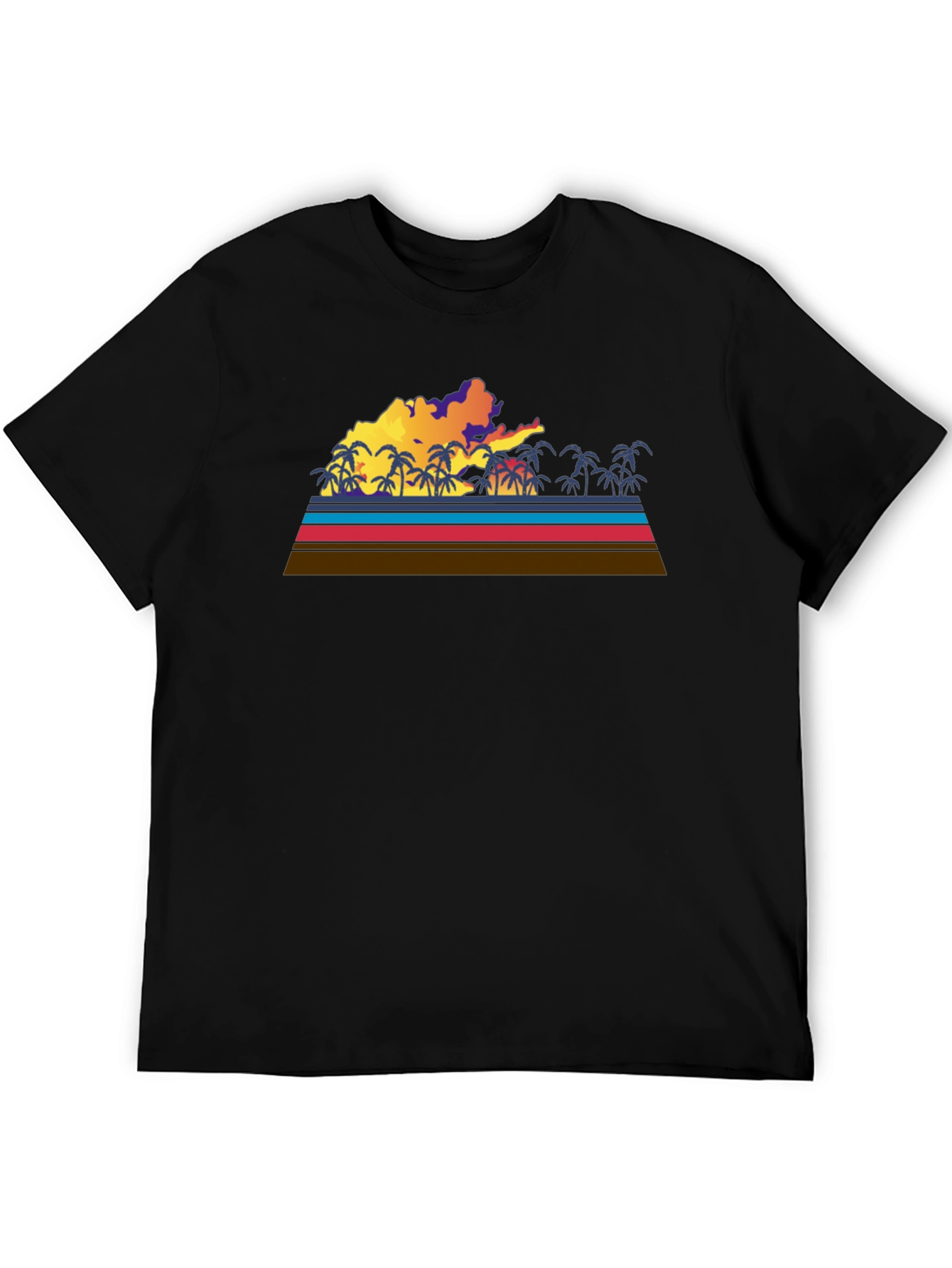 Retro Sunset Palm Tree Graphic Tee