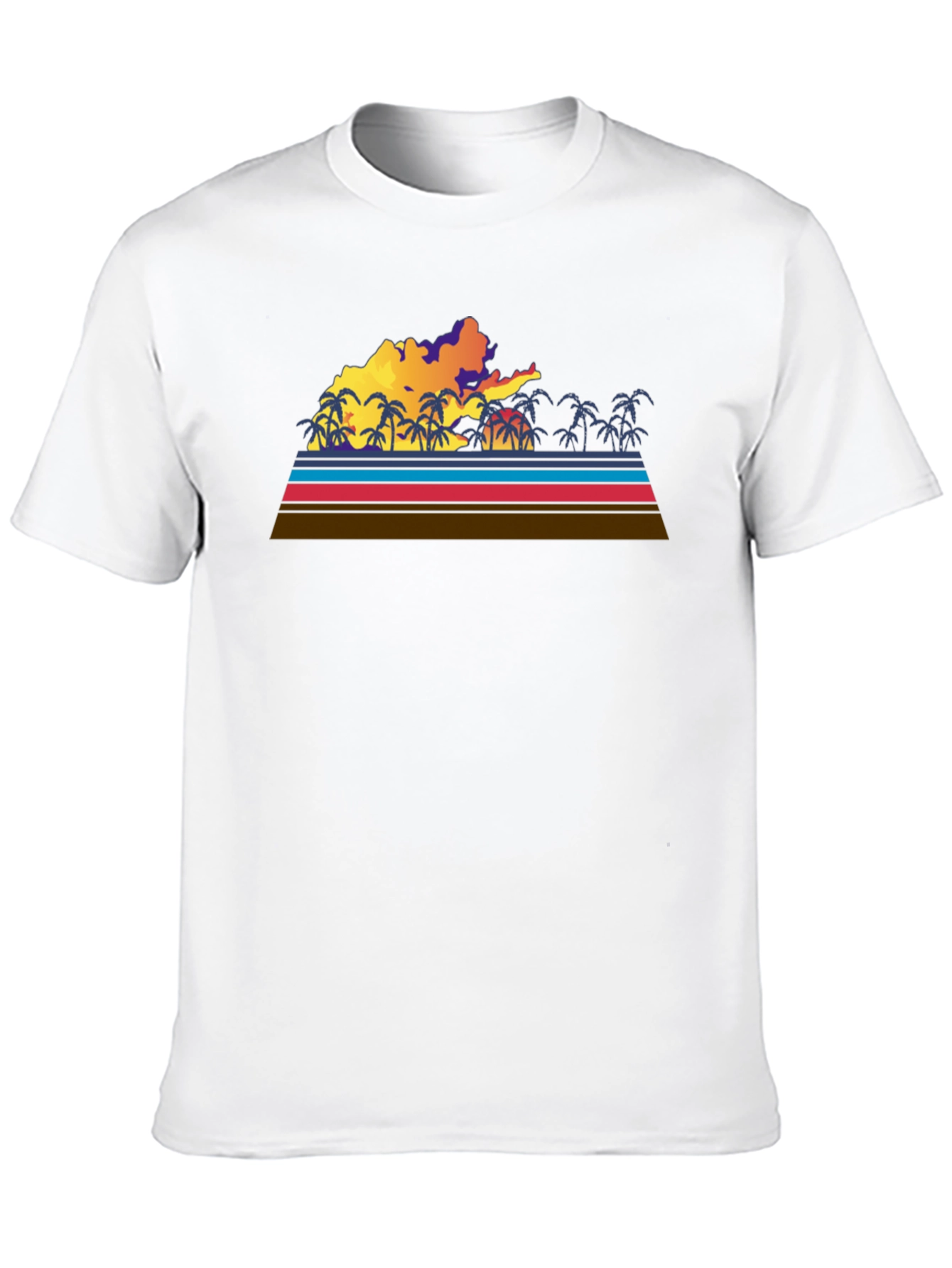 Retro Sunset Palm Tree Graphic Tee