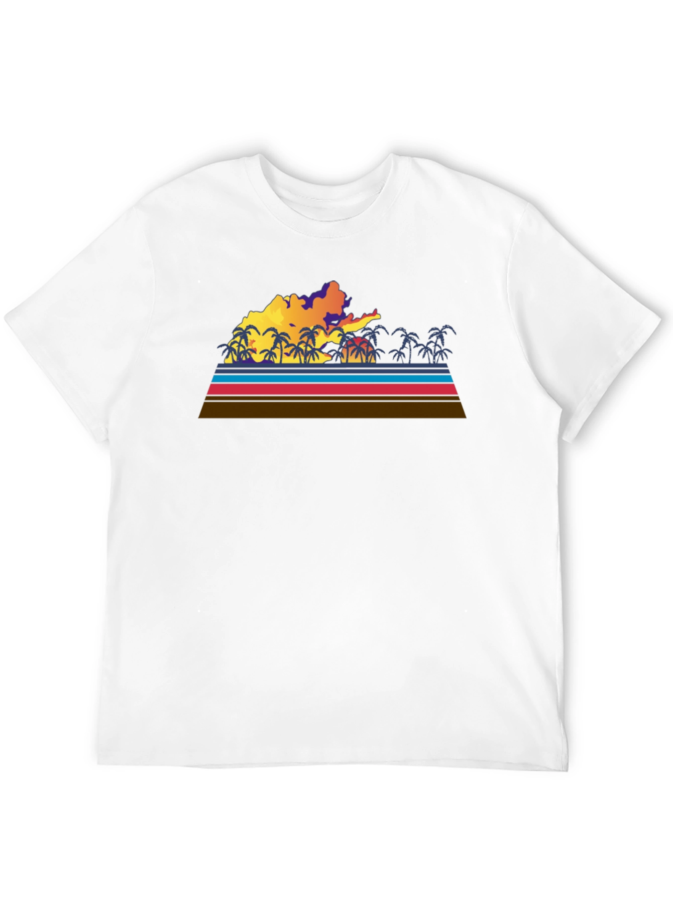 Retro Sunset Palm Tree Graphic Tee