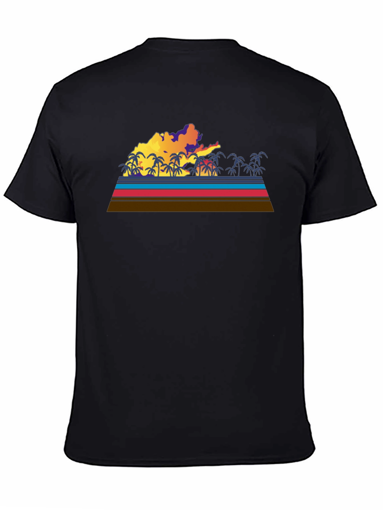 Retro Sunset Palm Tree Graphic Tee