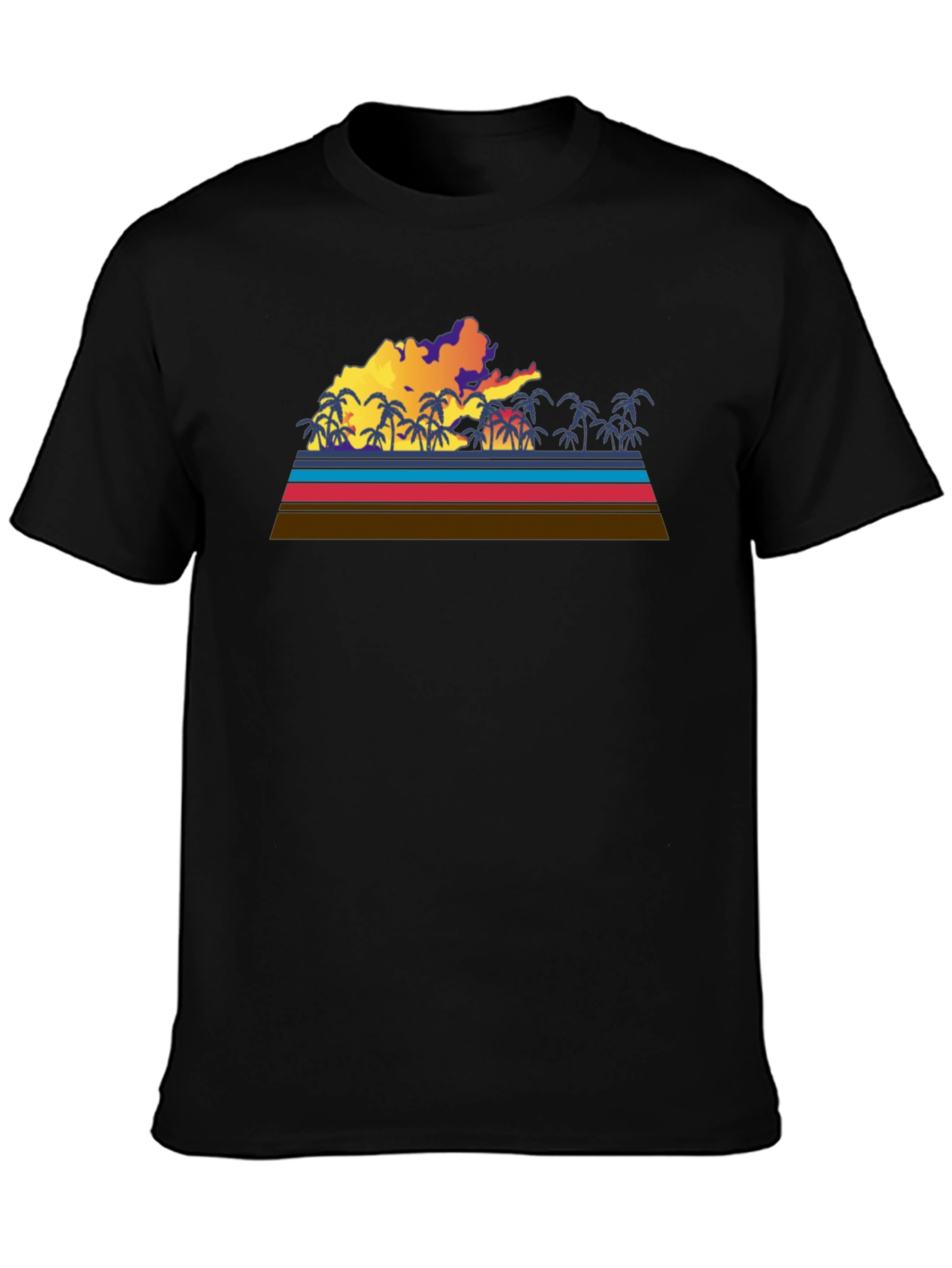 Retro Sunset Palm Tree Graphic Tee