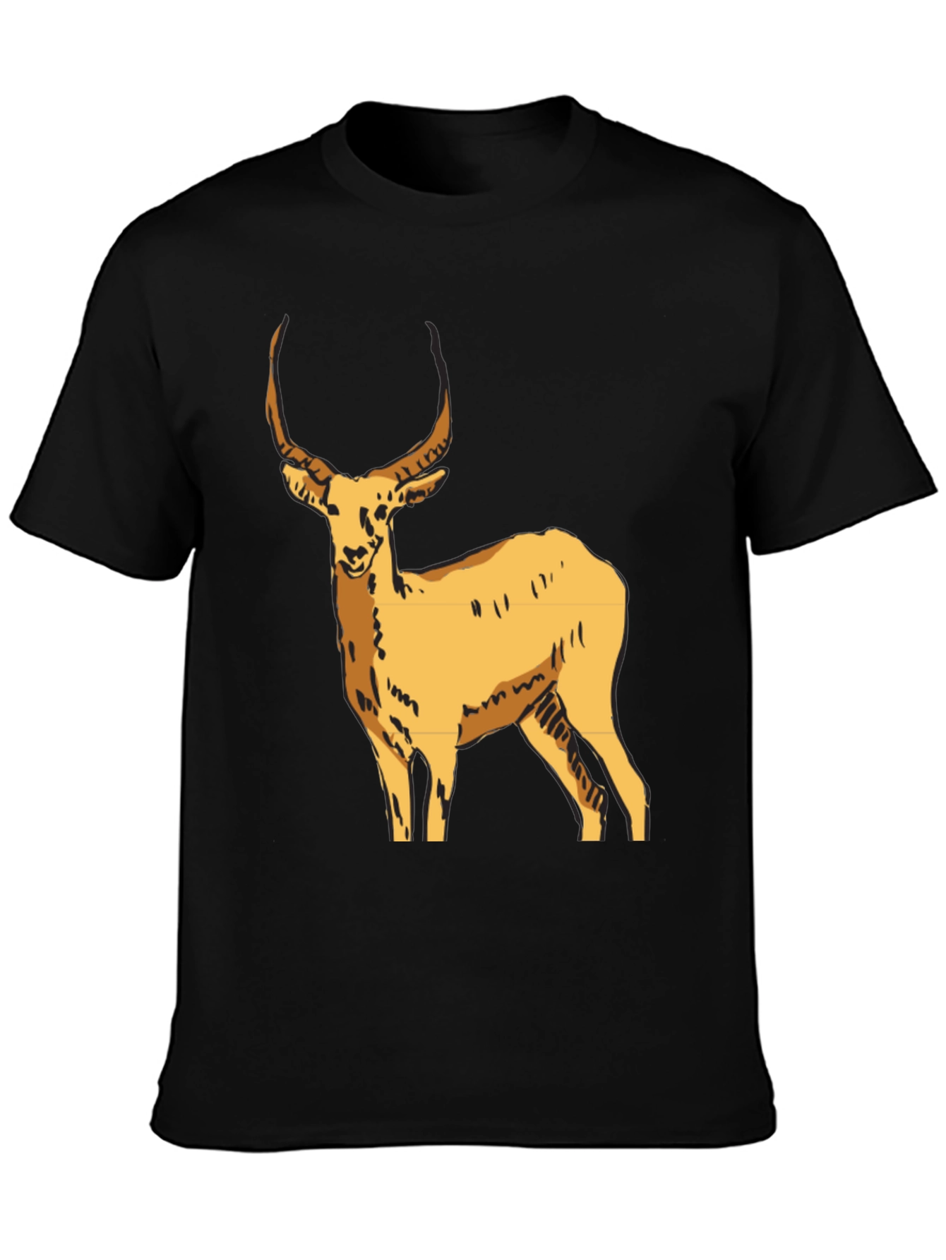 Black T-Shirt with Antelope Graphic