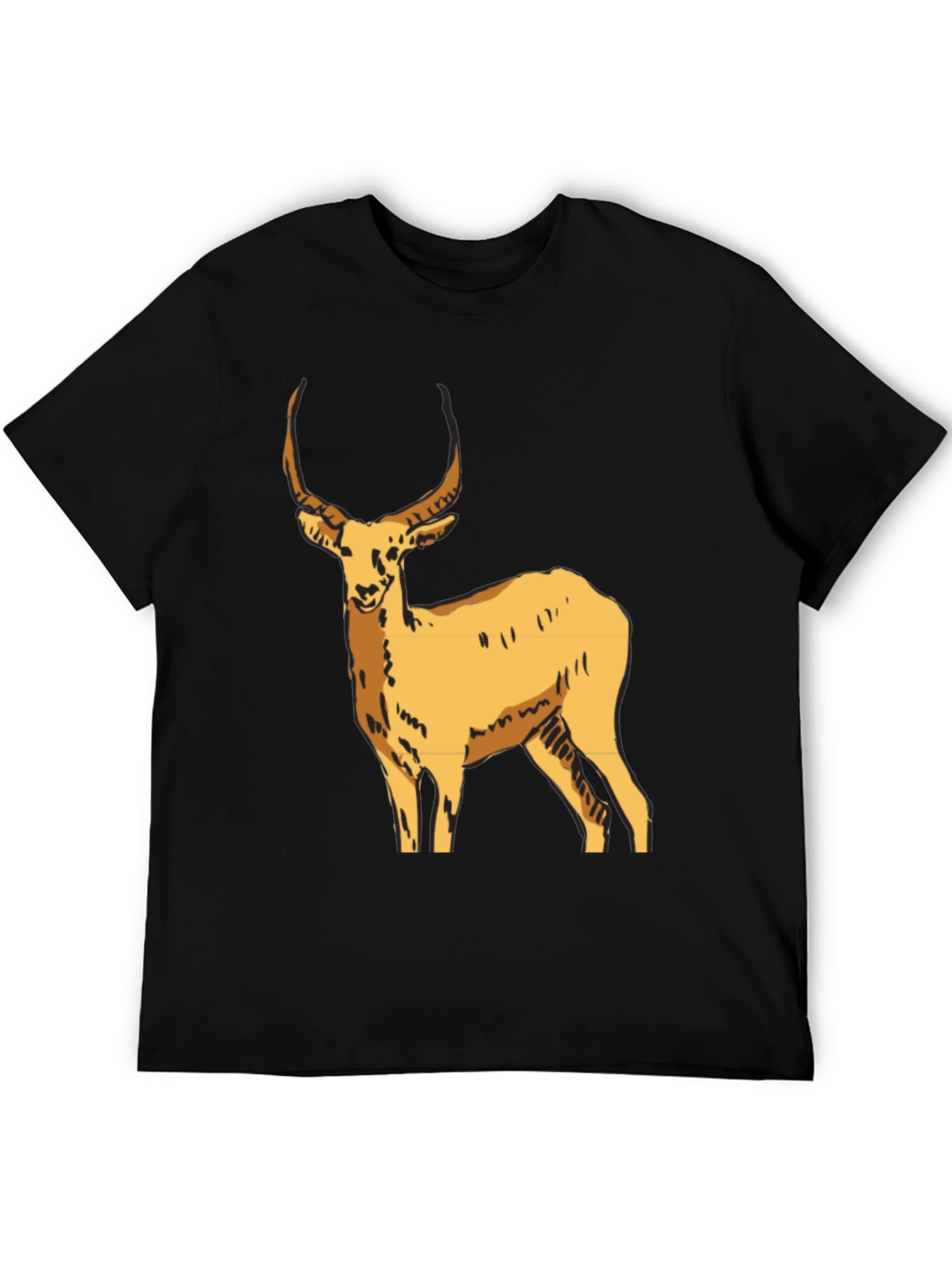 Black T-Shirt with Antelope Graphic