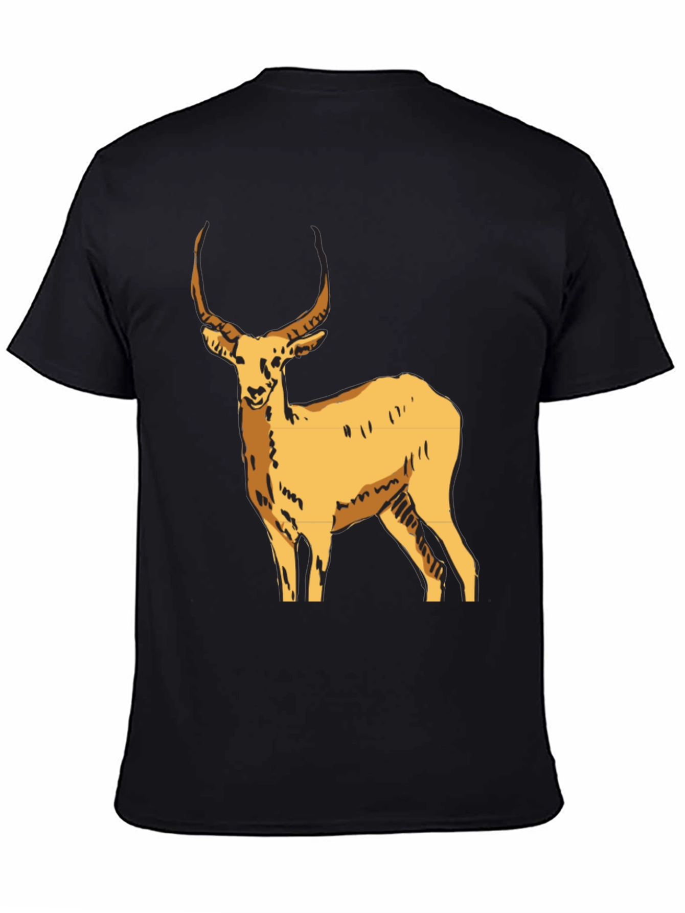 Black T-Shirt with Antelope Graphic