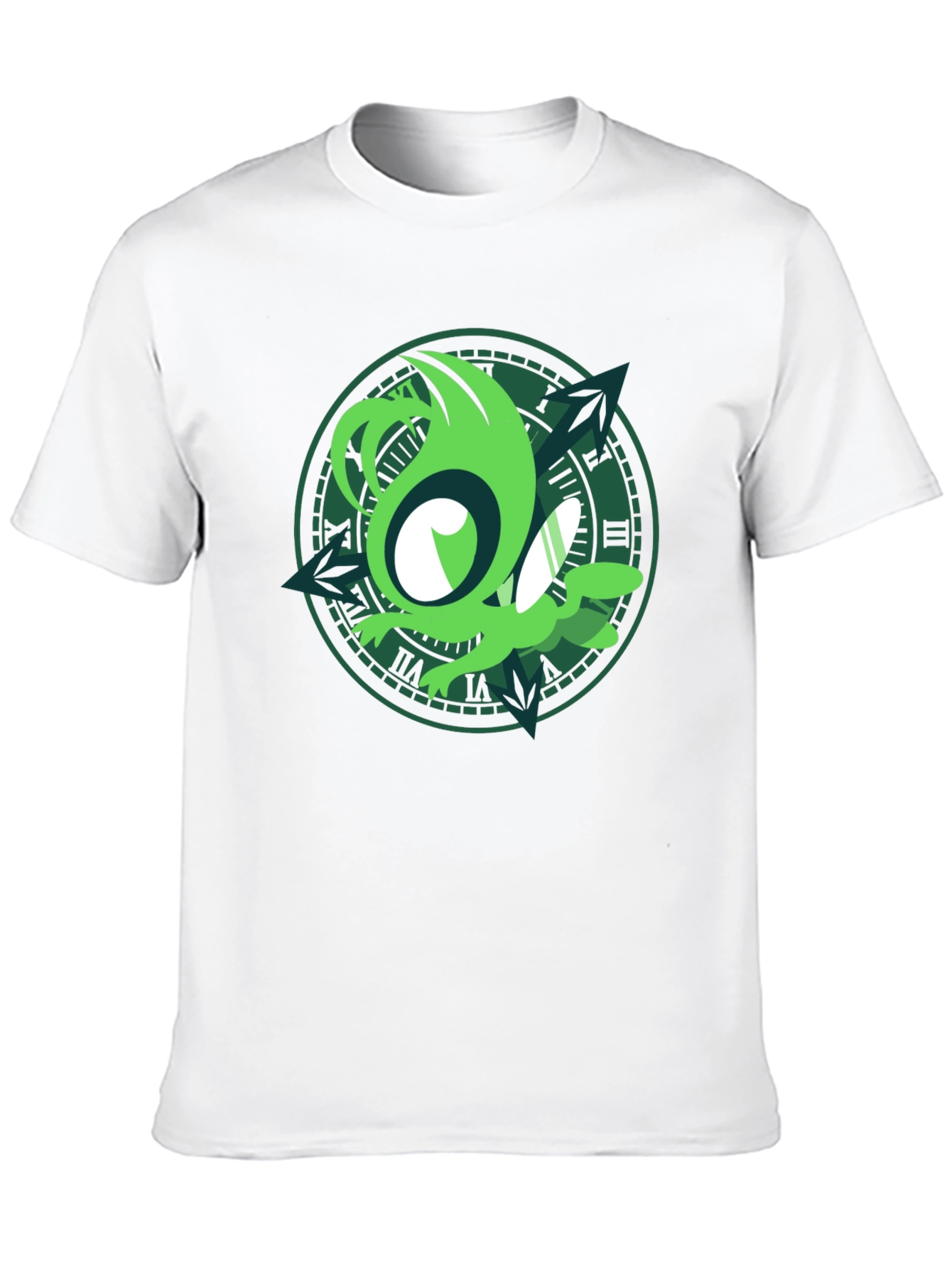 Green Sprite Graphic Black T-Shirt