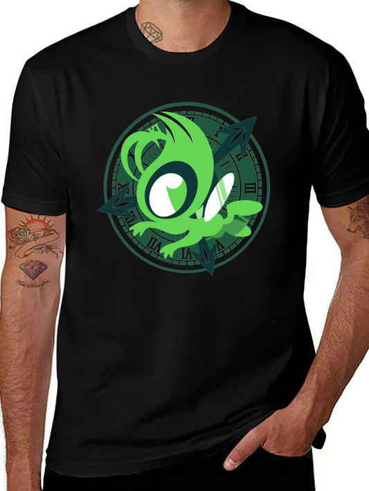 Green Sprite Graphic Black T-Shirt