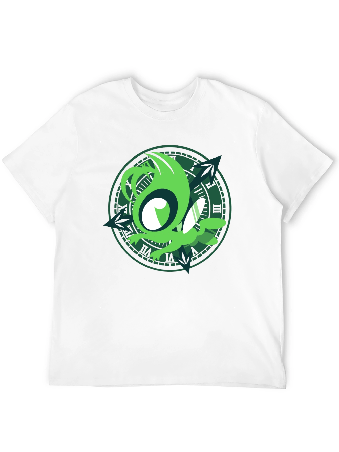 Green Sprite Graphic Black T-Shirt