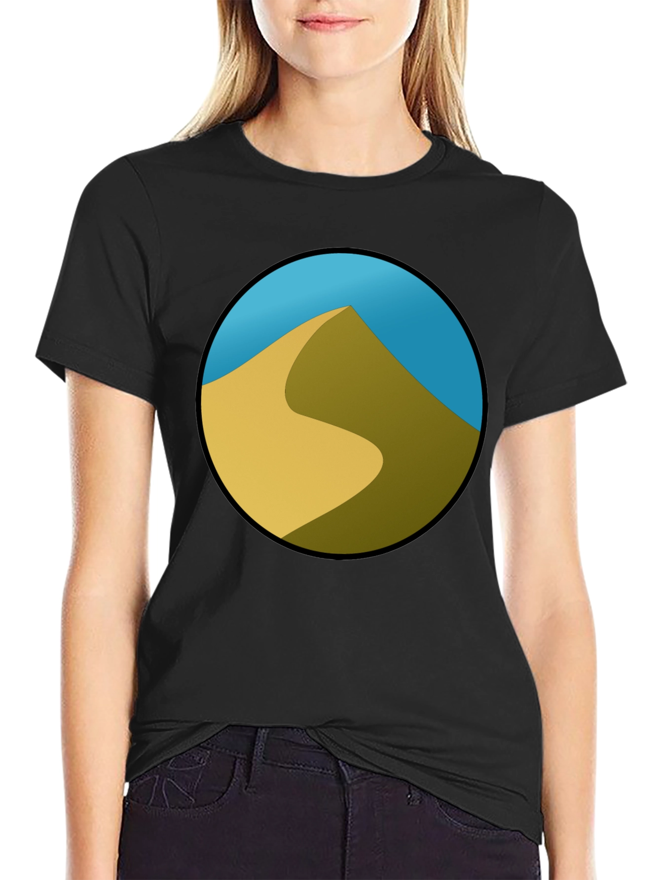 Desert Dune Graphic Black T-Shirt