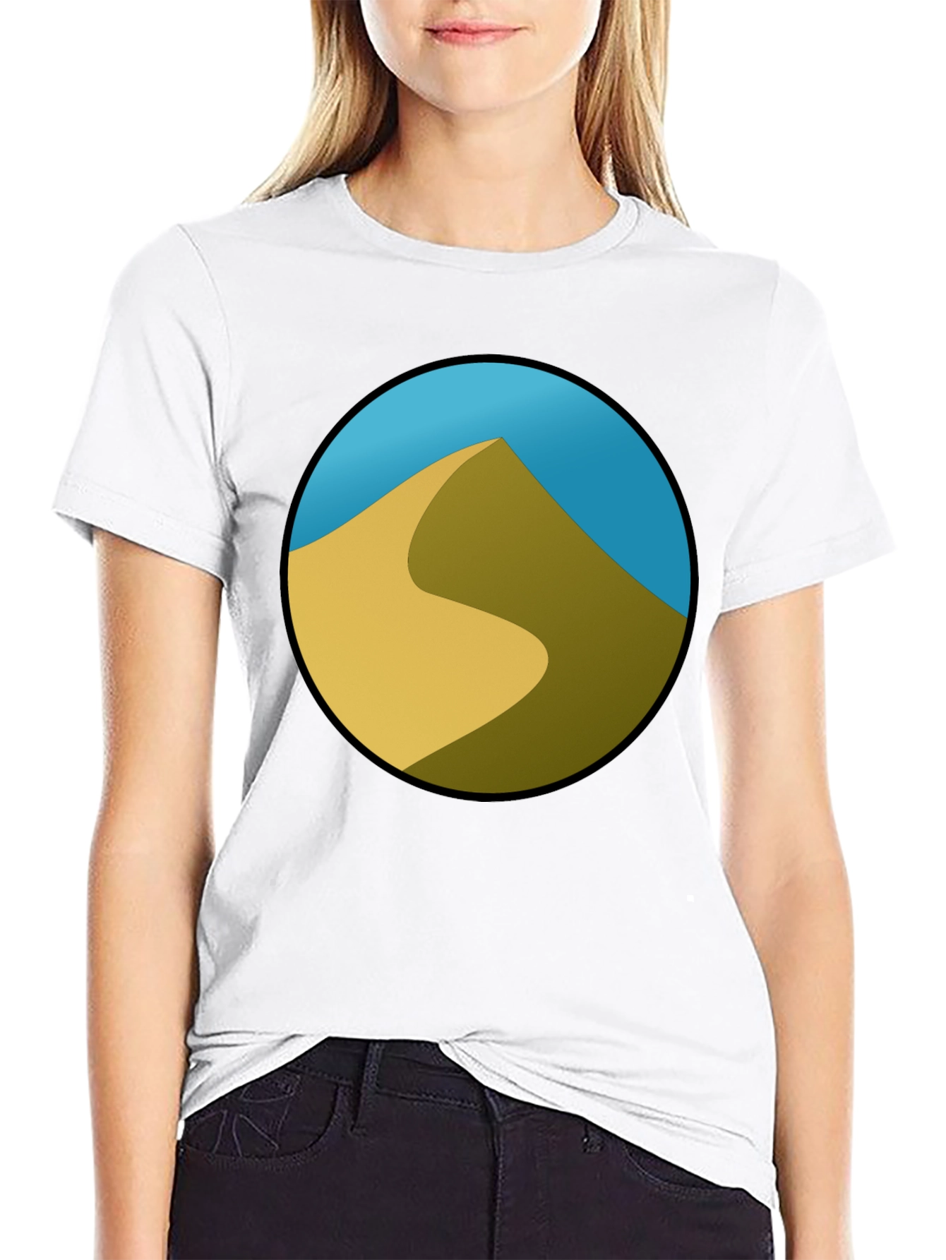 Desert Dune Graphic Black T-Shirt