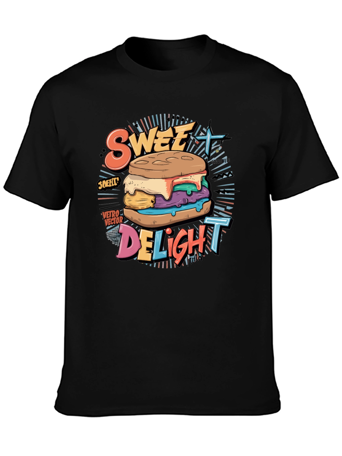 Sweet Delight Graphic Tee - Retro Dessert T-Shirt