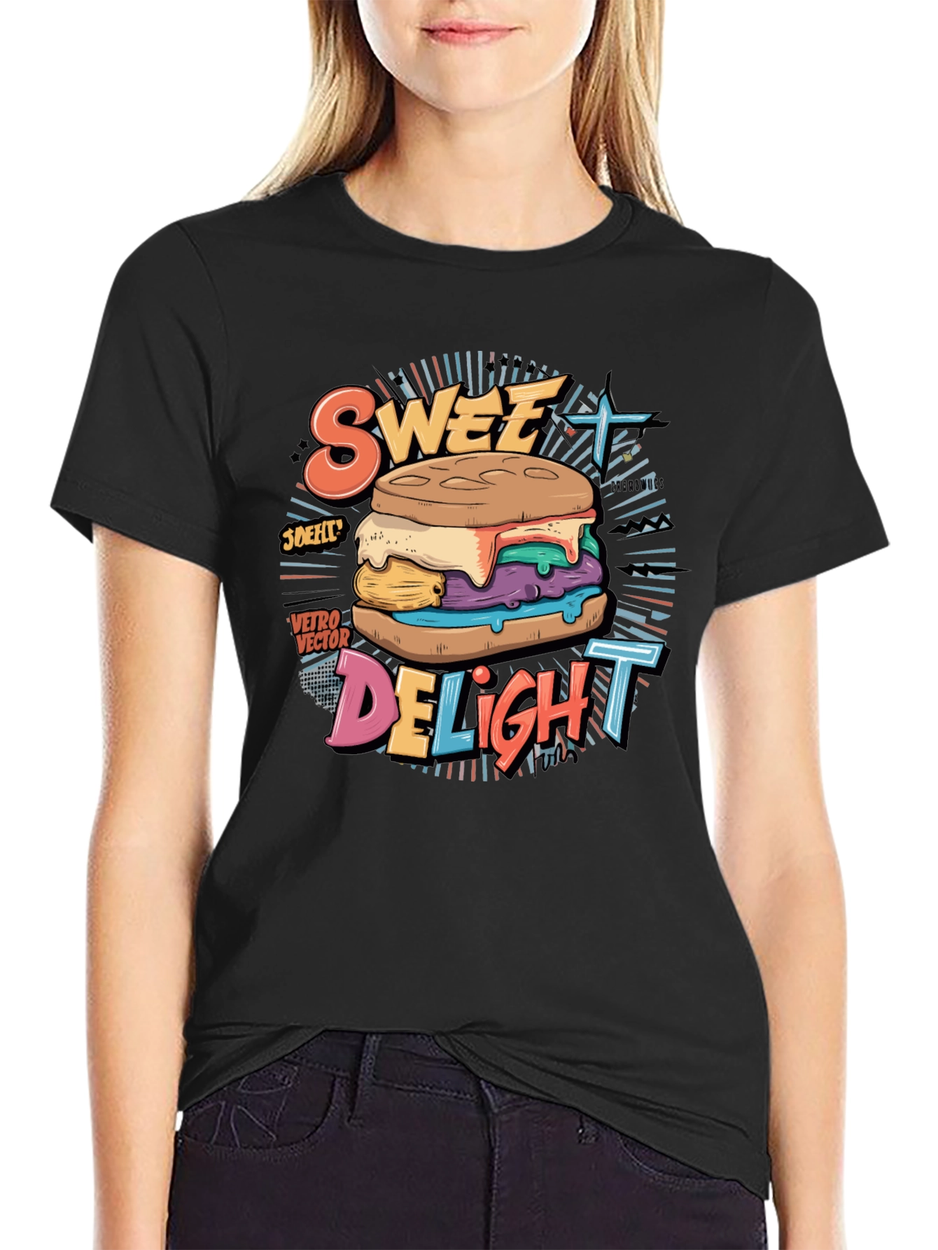 Sweet Delight Graphic Tee - Retro Dessert T-Shirt