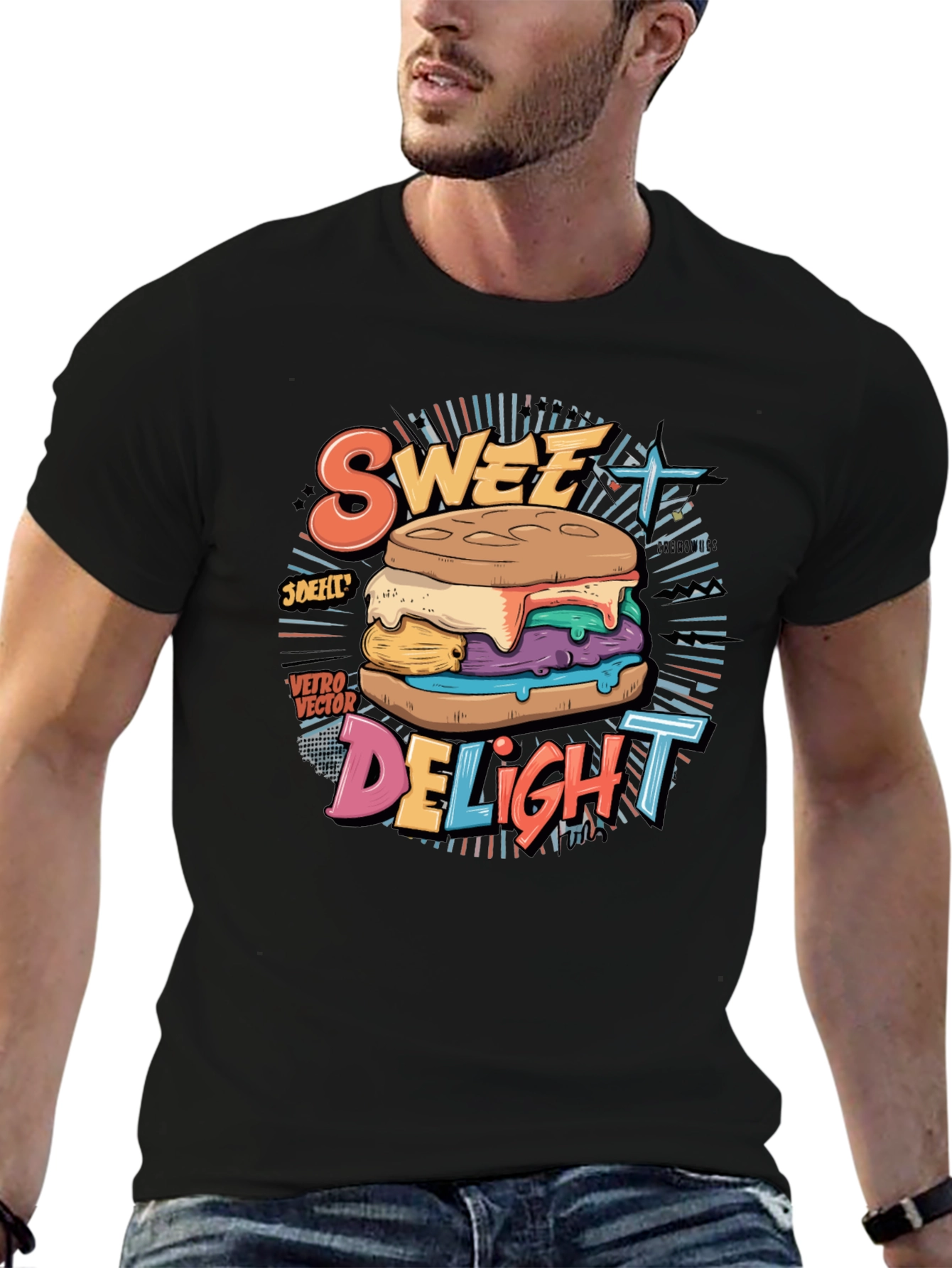 Sweet Delight Graphic Tee - Retro Dessert T-Shirt