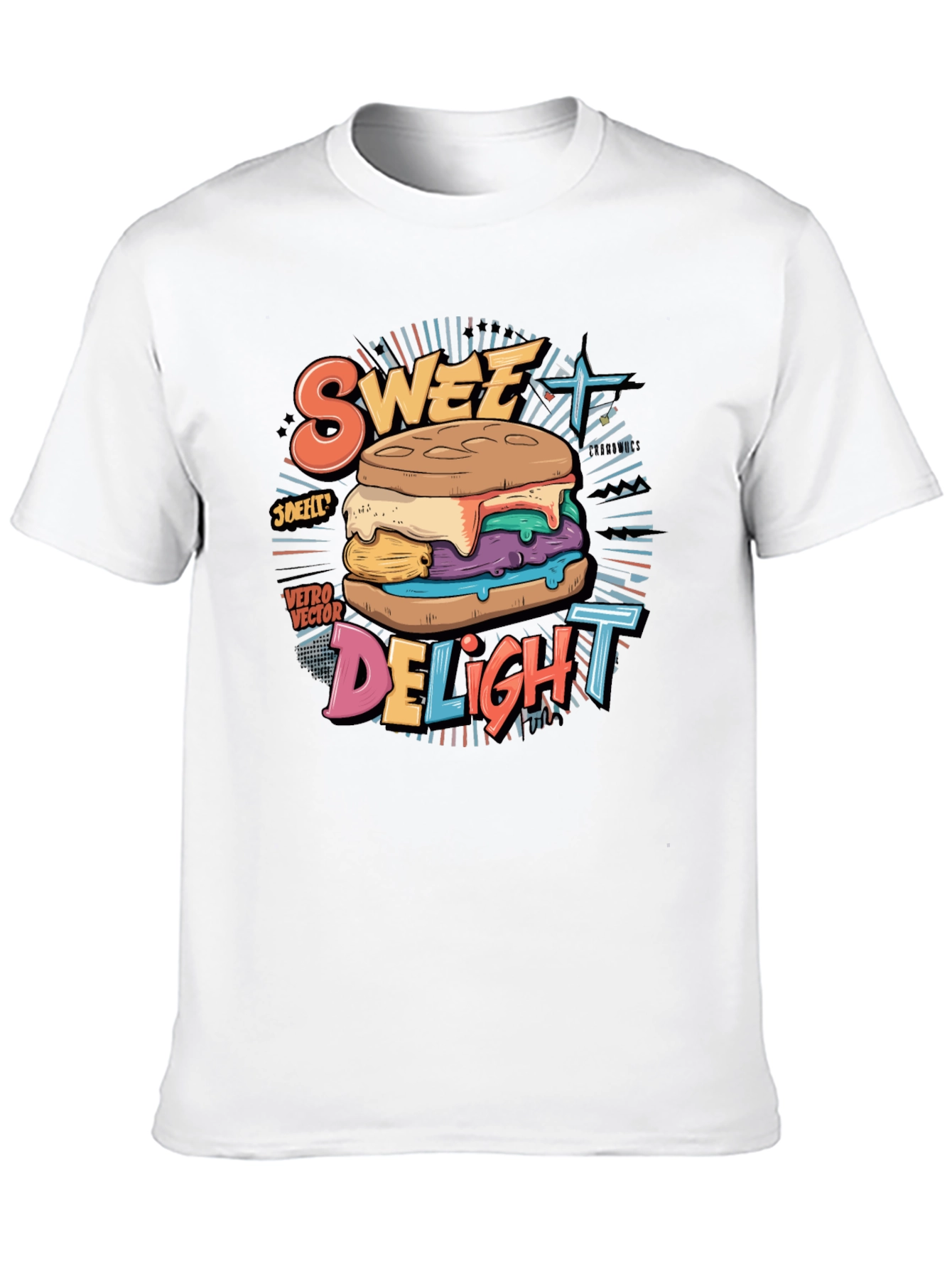 Sweet Delight Graphic Tee - Retro Dessert T-Shirt