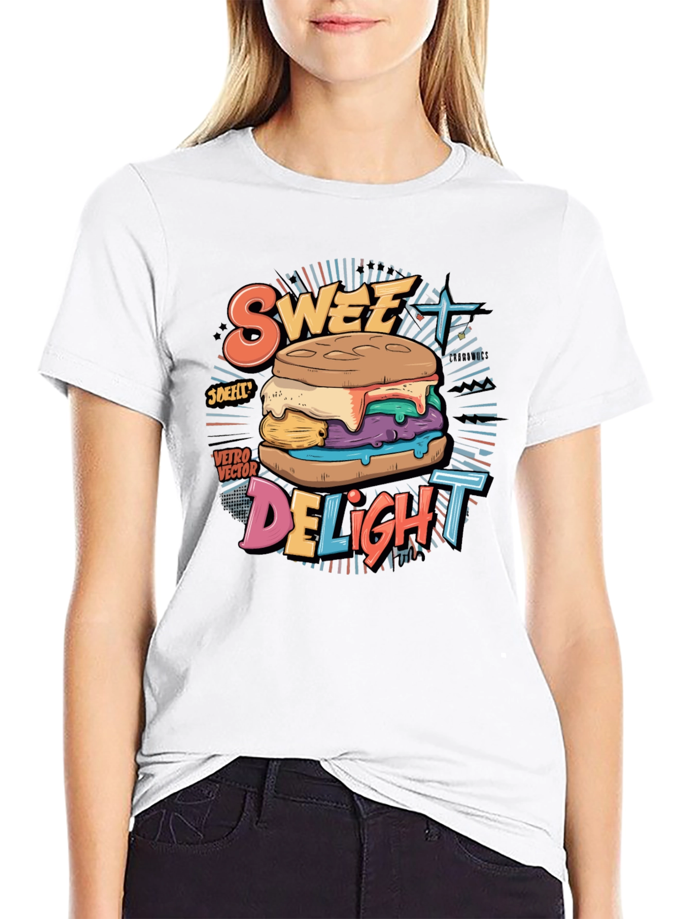 Sweet Delight Graphic Tee - Retro Dessert T-Shirt