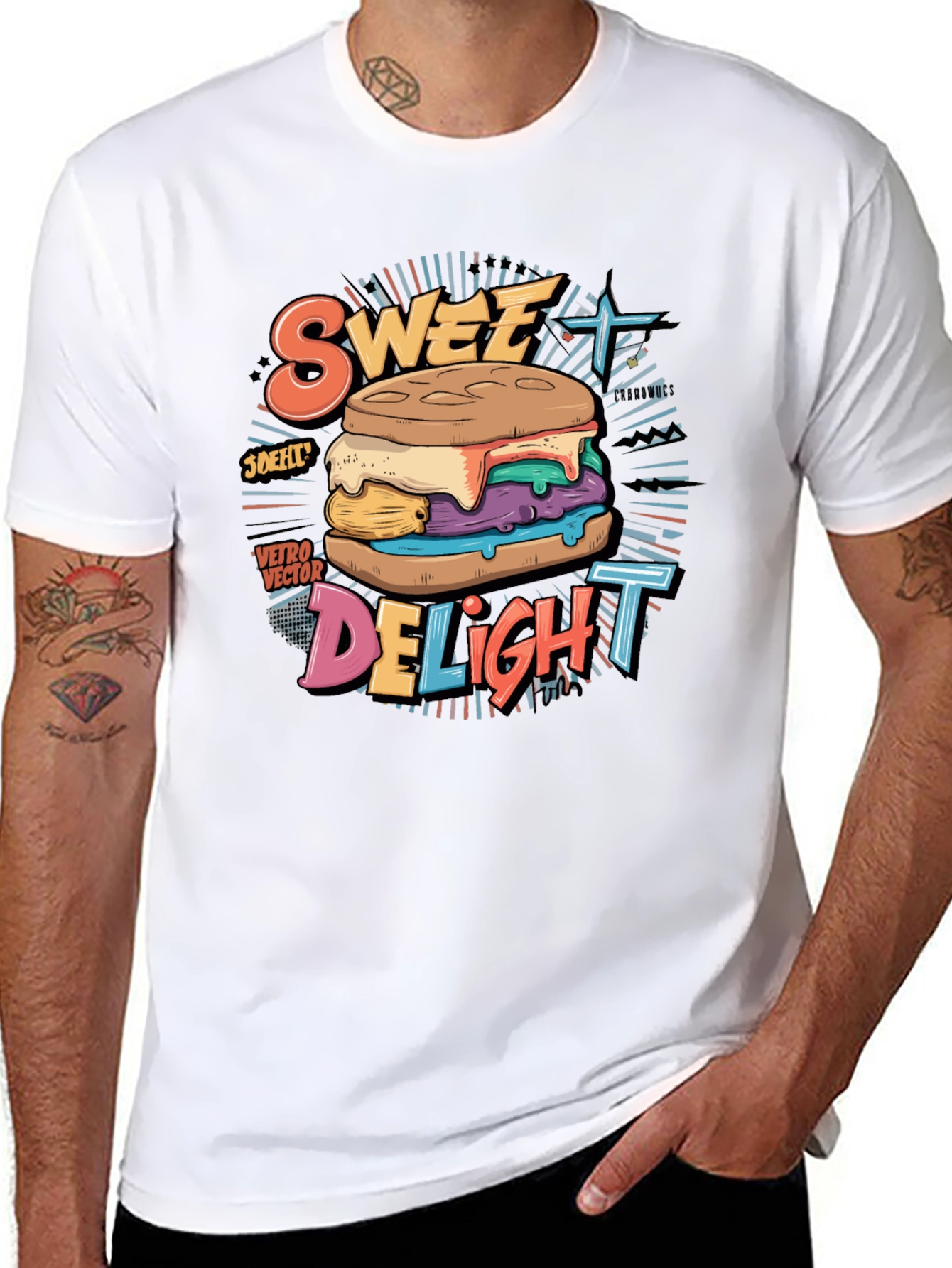 Sweet Delight Graphic Tee - Retro Dessert T-Shirt
