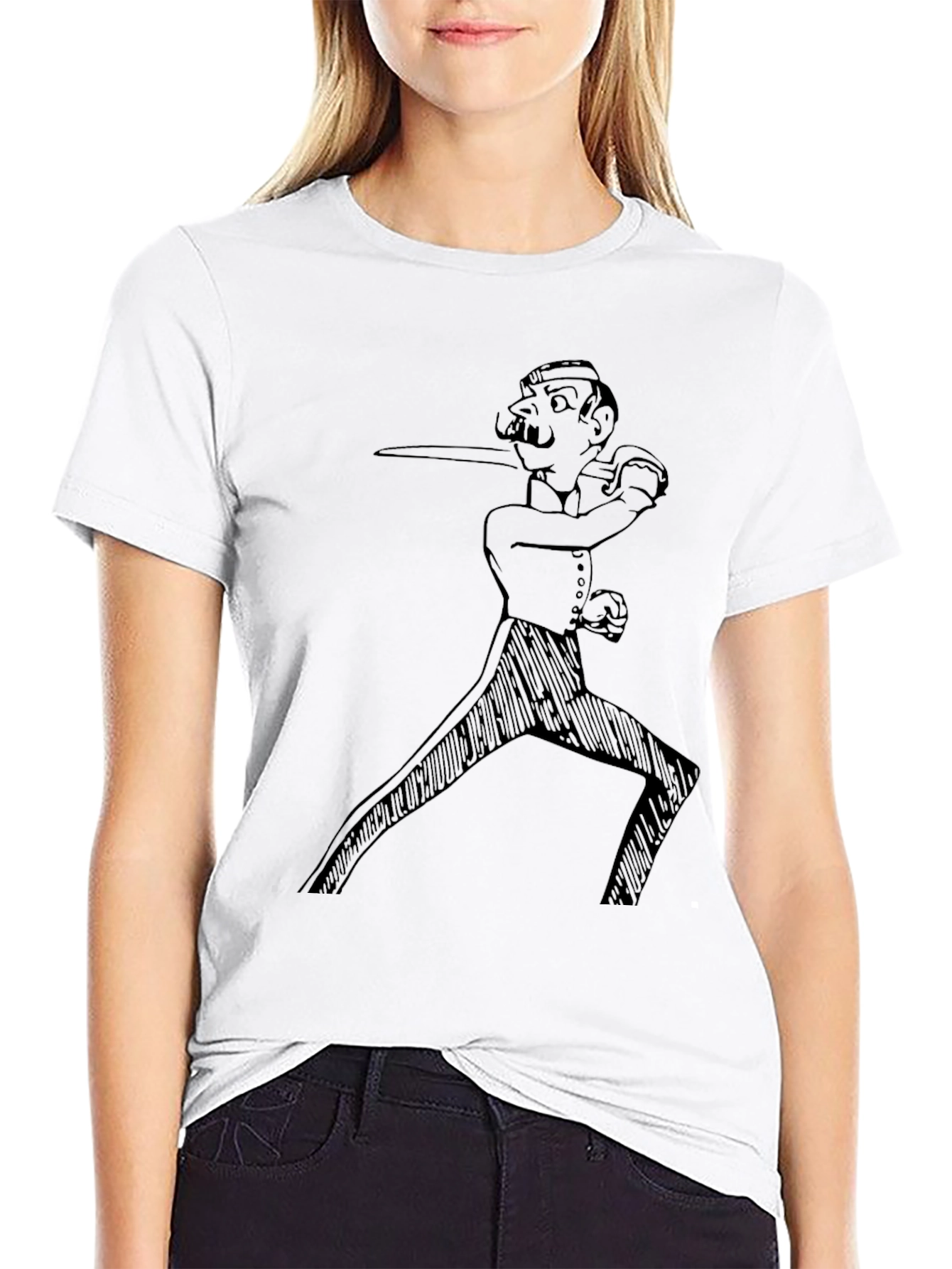 Gentleman Fencer Graphic Tee - Black Cotton