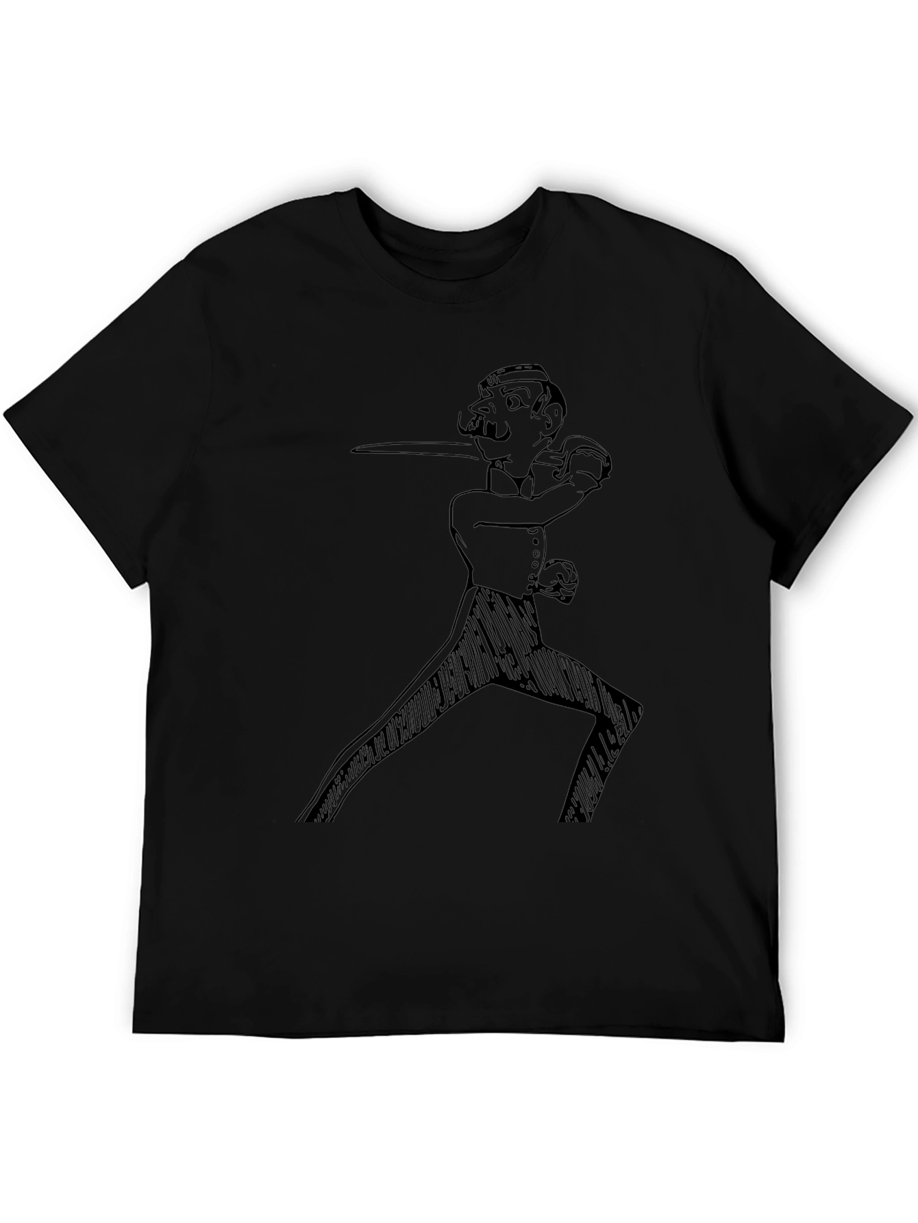 Gentleman Fencer Graphic Tee - Black Cotton