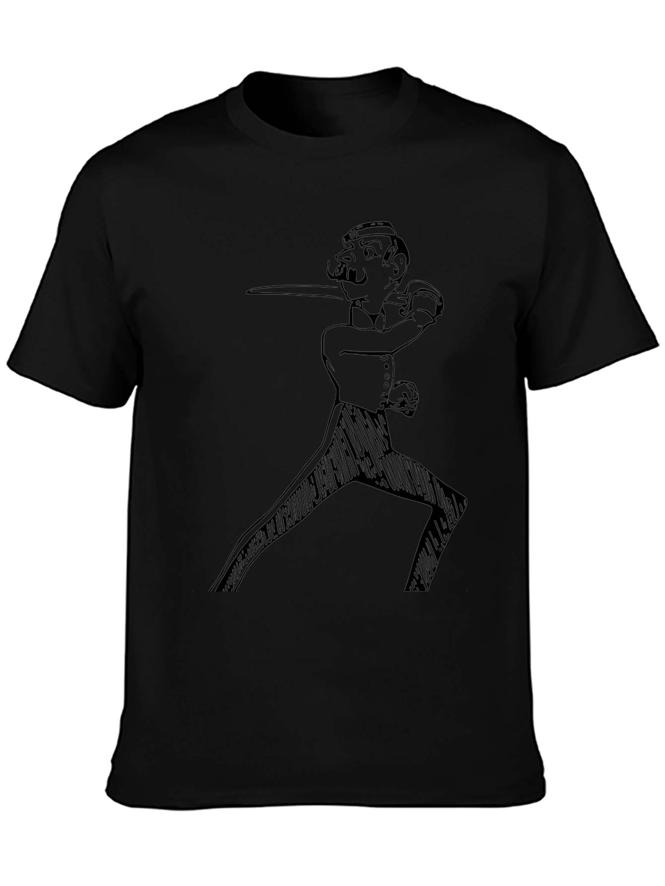Gentleman Fencer Graphic Tee - Black Cotton