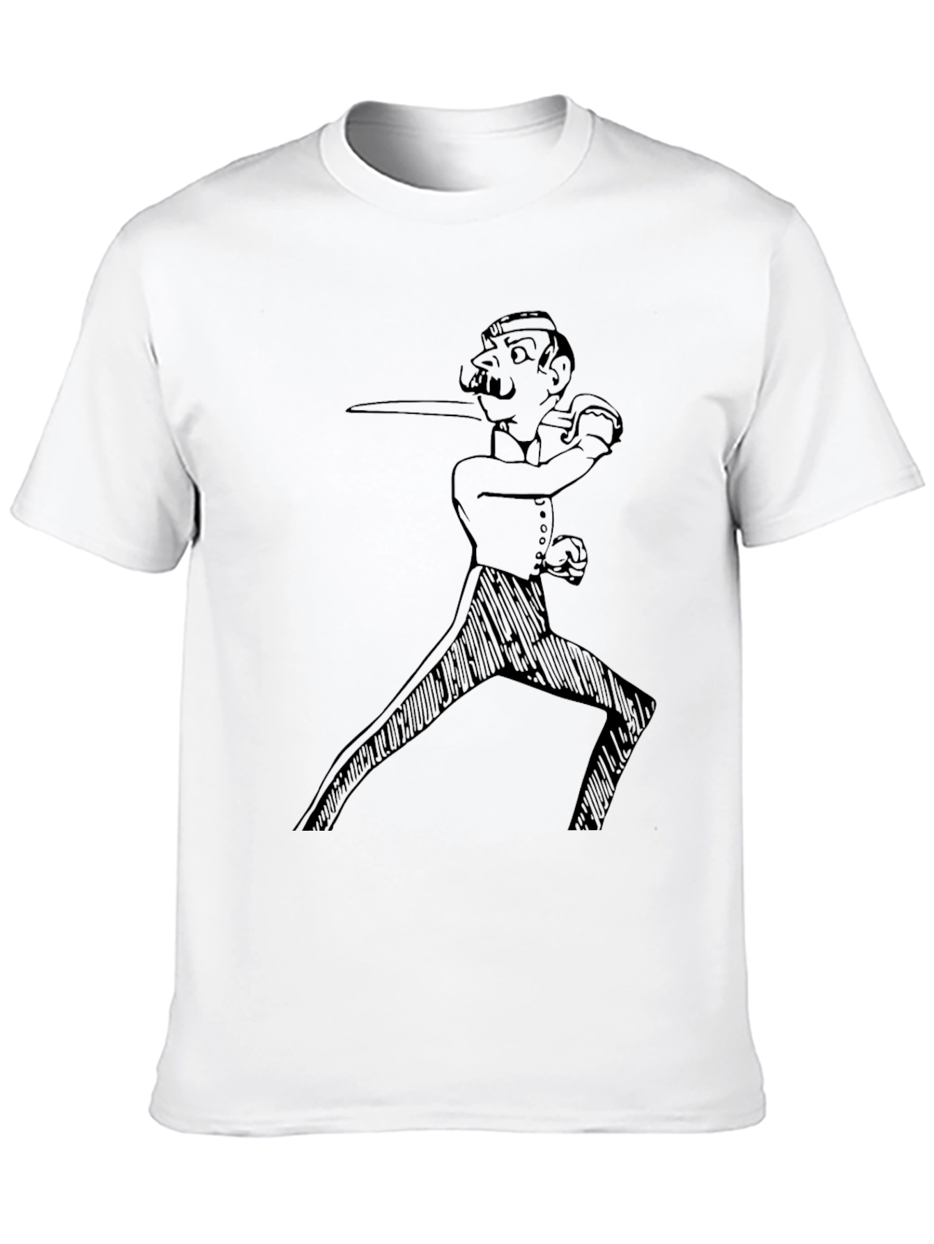 Gentleman Fencer Graphic Tee - Black Cotton